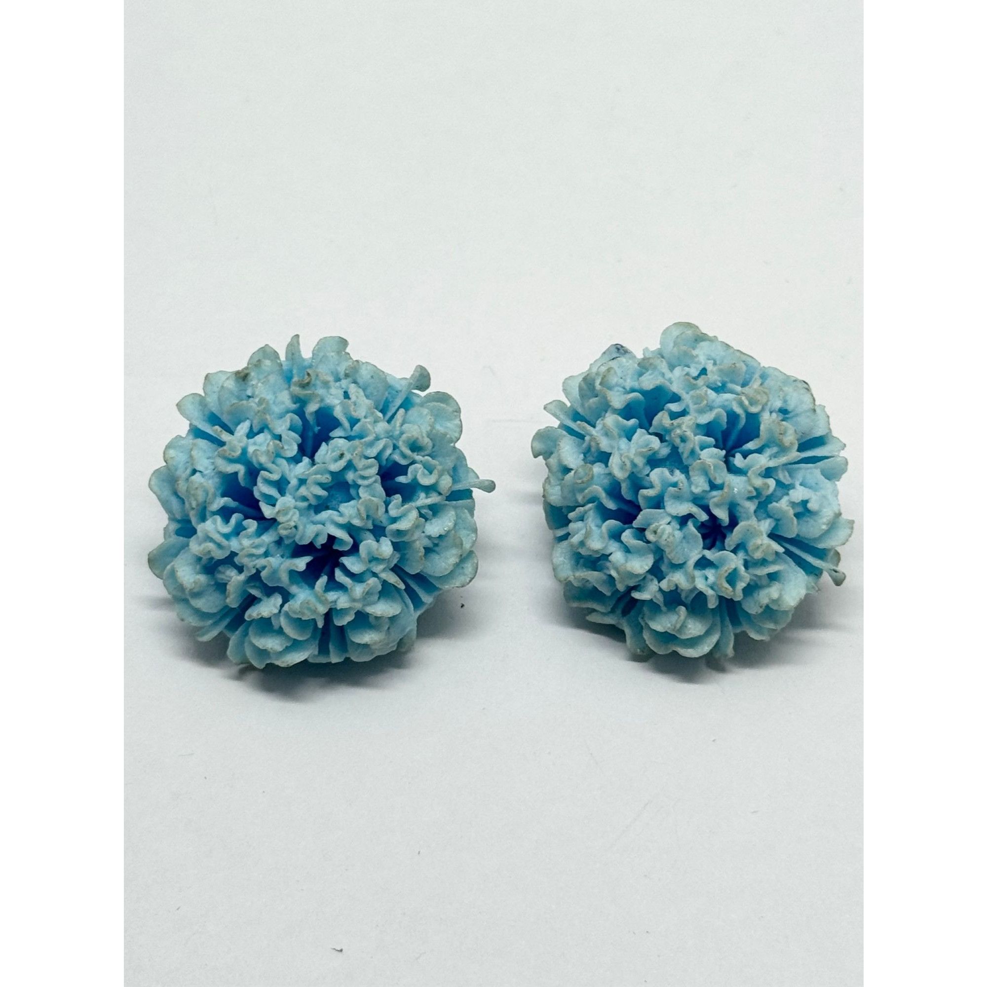 Vintage Vintage blue flower plastic earrings Size ONE SIZE - 2 Thumbnail