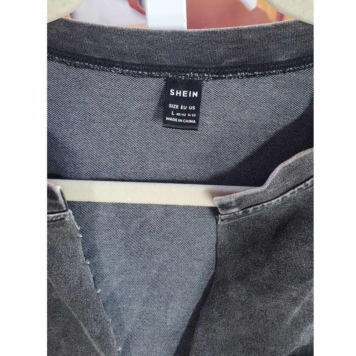 Shein Shein Black Gray Safety Pin Crop Top Large Size L / US 10 / IT 46 - 4 Thumbnail