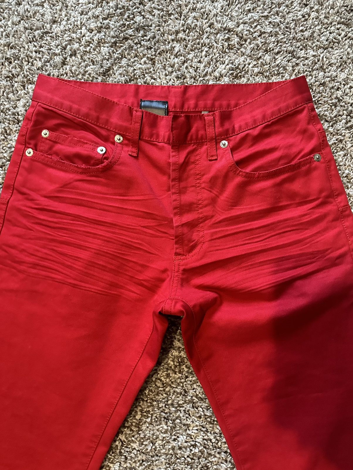Dior × Hedi Slimane Dior Homme SS05 Red denim Size US 27 - 2 Thumbnail
