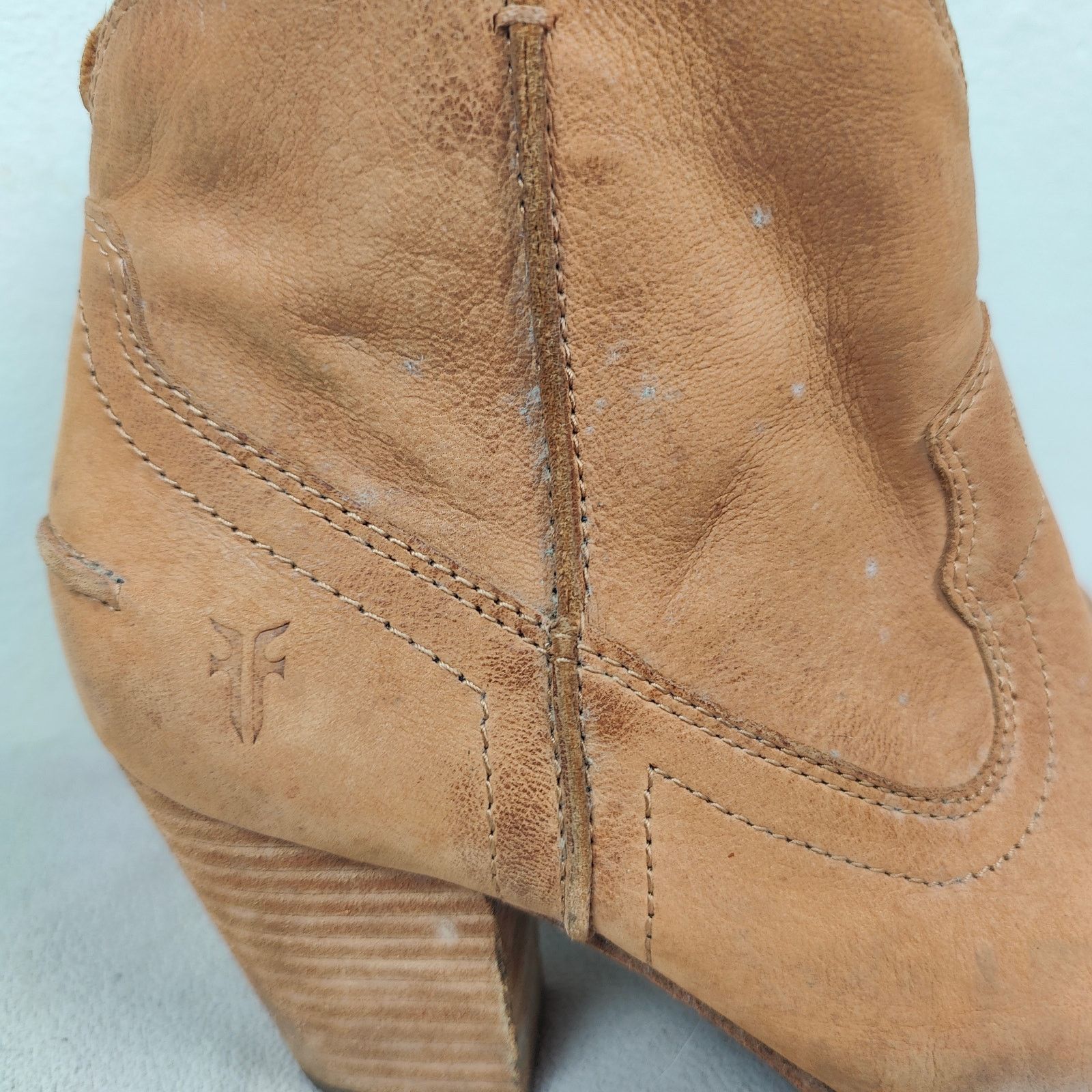 Frye Frye Reina Western Booties Womens 7M Tan Leather Size US 7 / IT 37 - 2 Thumbnail