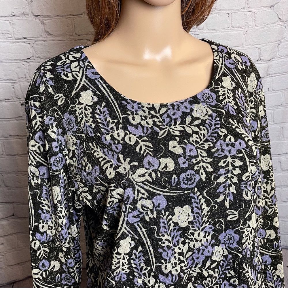 JM Collection JM Collection Floral Sparkle top Size L Size L / US 10 / IT 46 - 3 Thumbnail