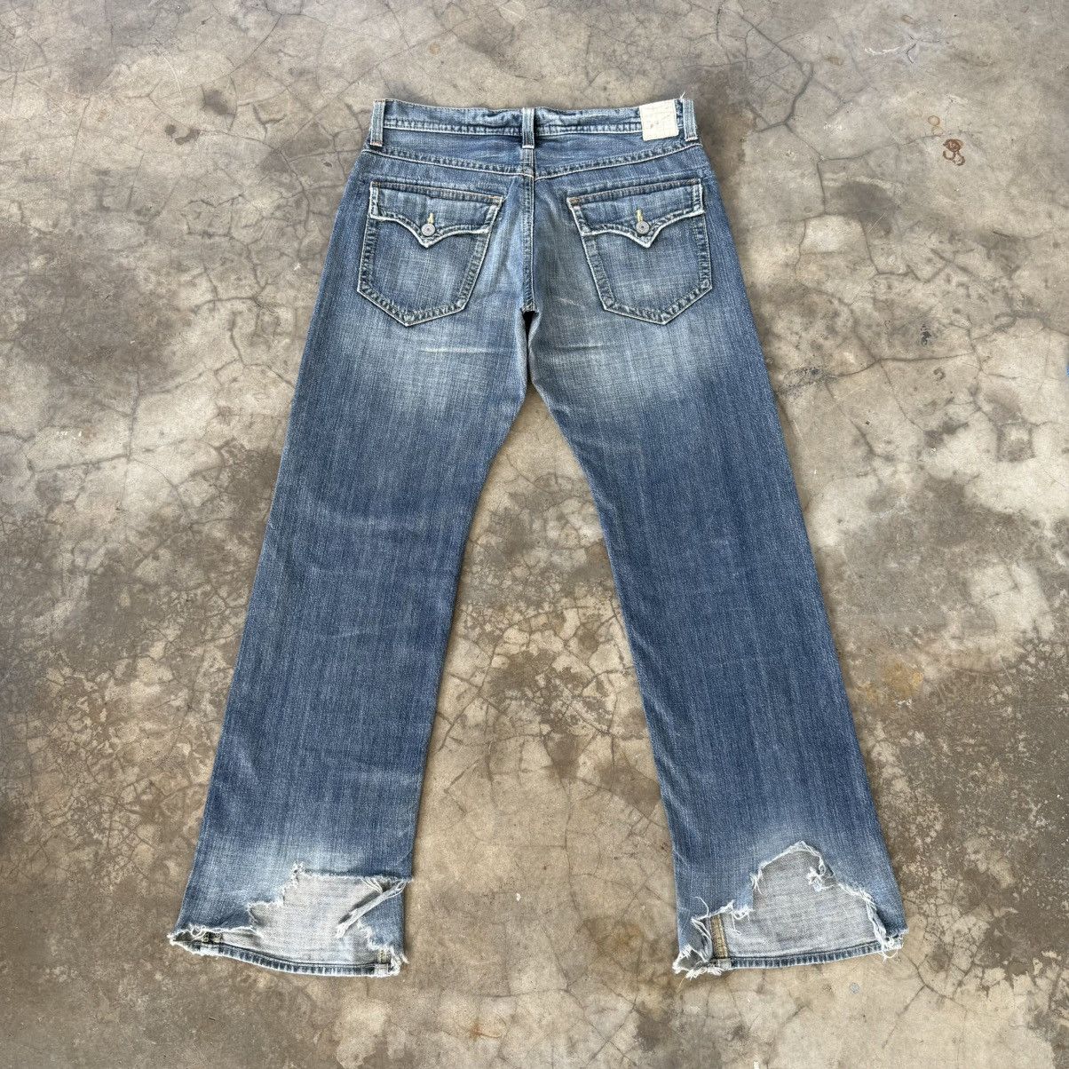Japanese Brand W36x33 Vintage GL Faded Denim Ripped Jean Pants Size US 36 / EU 52 - 7 Thumbnail