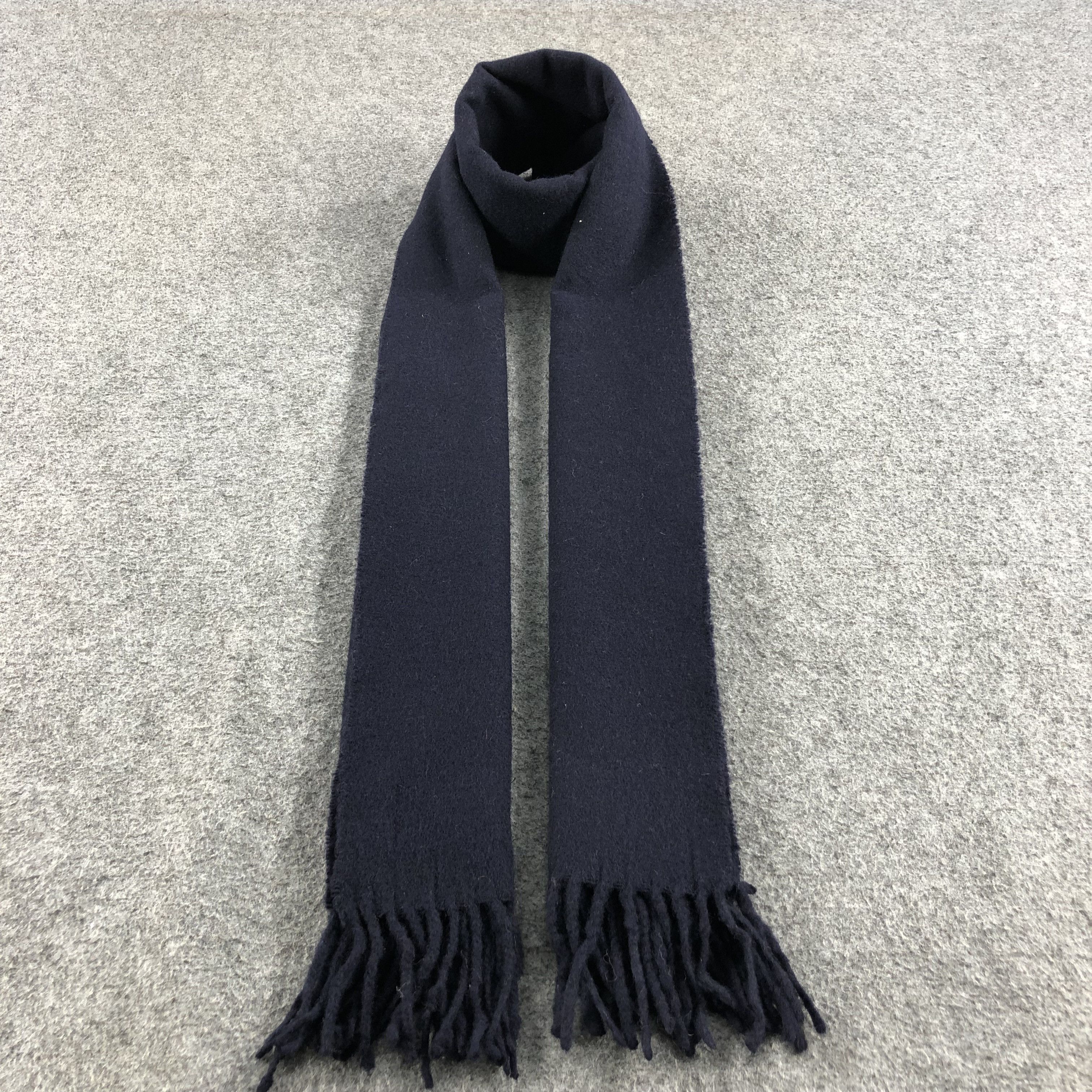Polo Ralph Lauren Polo Ralph Lauren Navy Blue Wool Scarf Muffler V661 Size ONE SIZE - 1 Thumbnail
