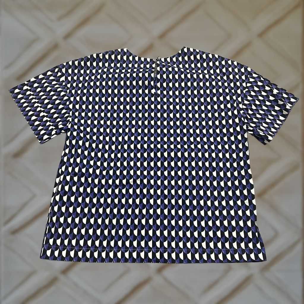 J.Crew J.CREW Geometric Blouse Womens 00 Multicolor Short Sleeve Casual Top Size XXS / US 00 / IT 34 - 1 Thumbnail
