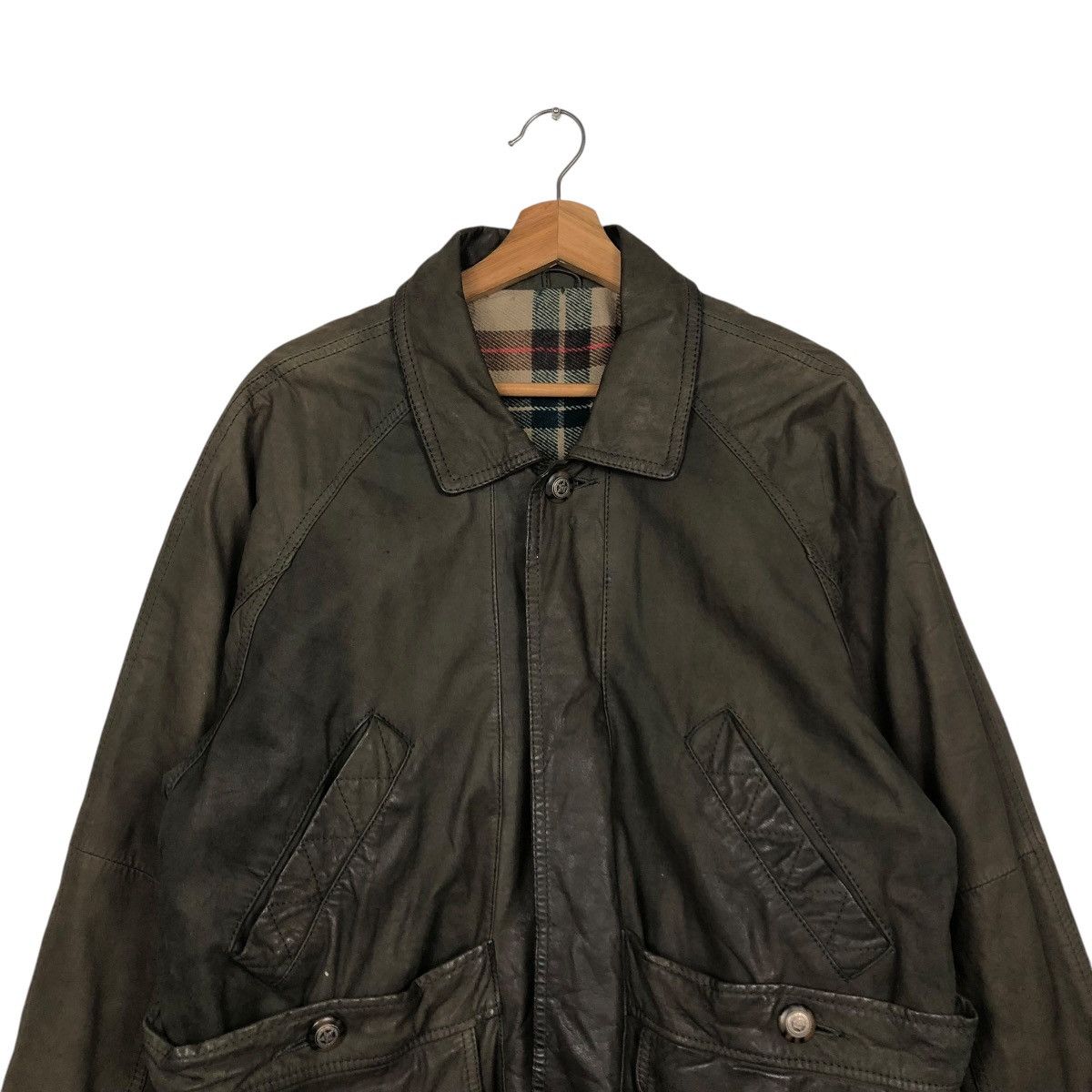 Japanese Brand VINTAGE LEATHER JACKET COWHIDE ALL THE WAY BLANKET BIG LOGO Size US M / EU 48-50 / 2 - 5 Thumbnail