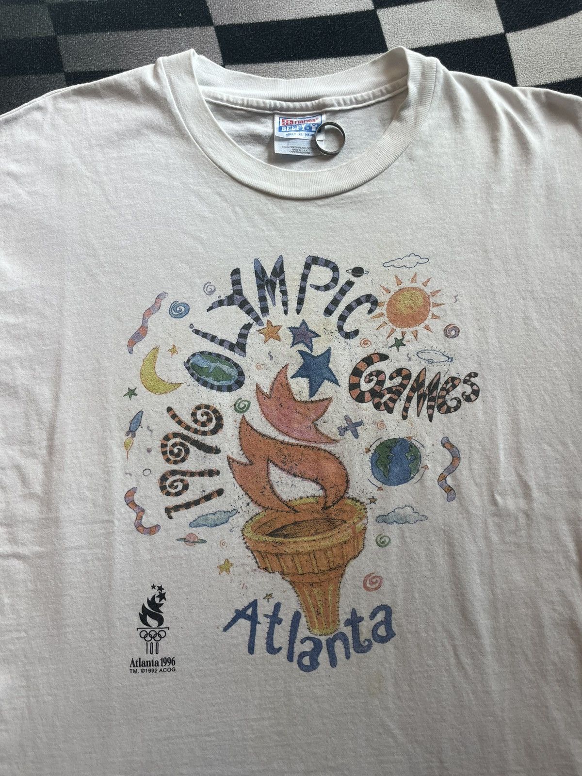 USA Olympics Vintage OLYMPIC GAMES Atlanta 1996’s Pop Art Tshirt Size US XL / EU 56 / 4 - 5 Thumbnail