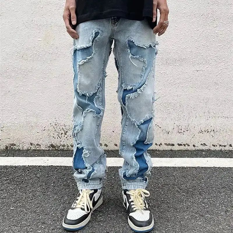 Japanese Brand Grunge Clothes Y2K Streetwear Hole Ripped Stacked Jeans Size US 30 / EU 46 - 1 Thumbnail