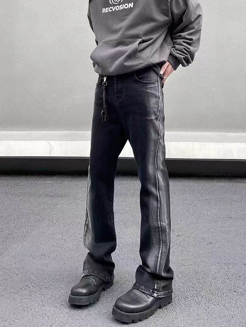Japanese Brand × Jean High Street Washed Tie-Dye Aged Micro Flare Jeans Size US 34 / EU 50 - 4 Thumbnail