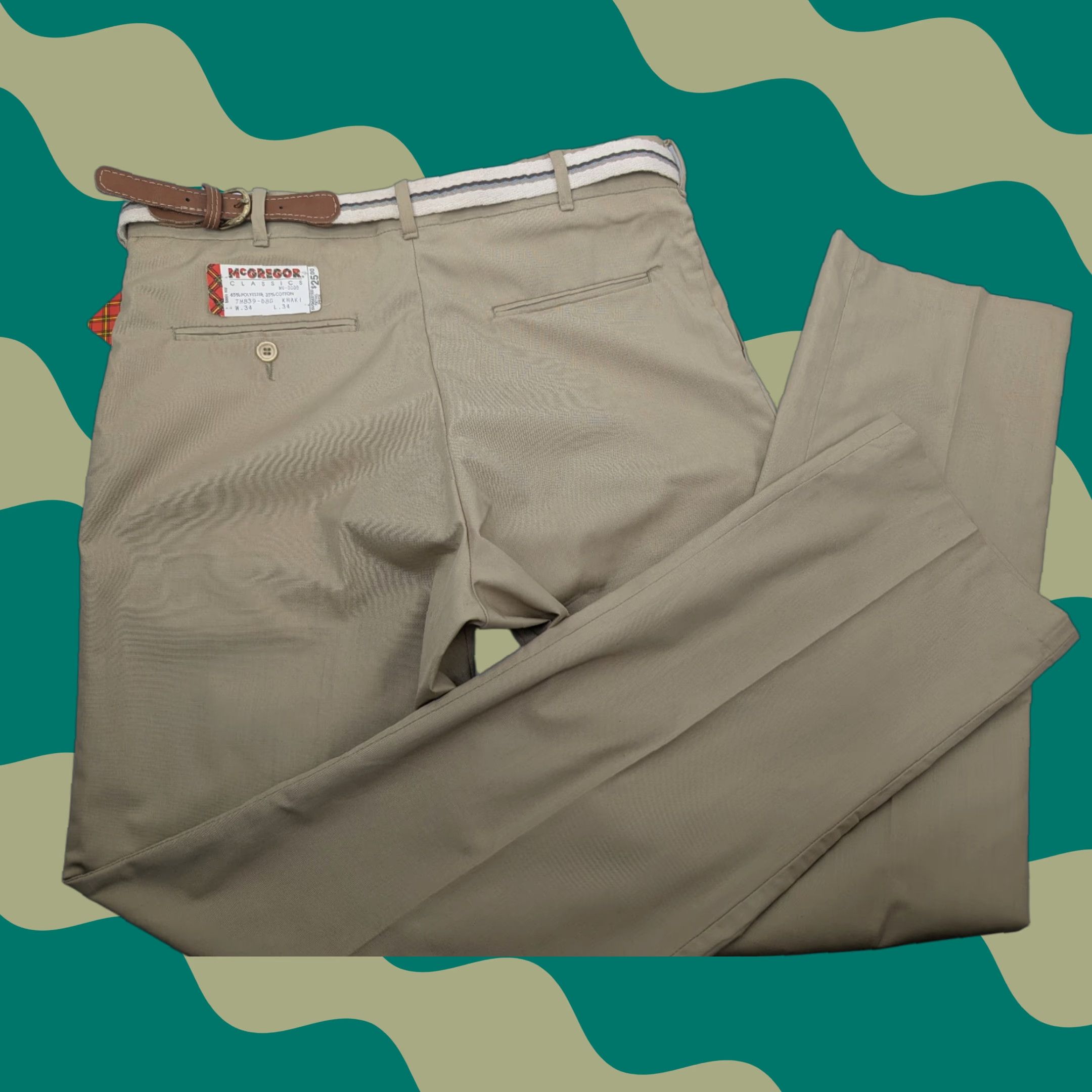 McGregor VINTAGE McGregor Dress Pants Main Selling Point McGregor Pants Men 34 Inseam 34 Khaki 1970s Dress Pants Mens Size US 34 / EU 50 - 1 Thumbnail