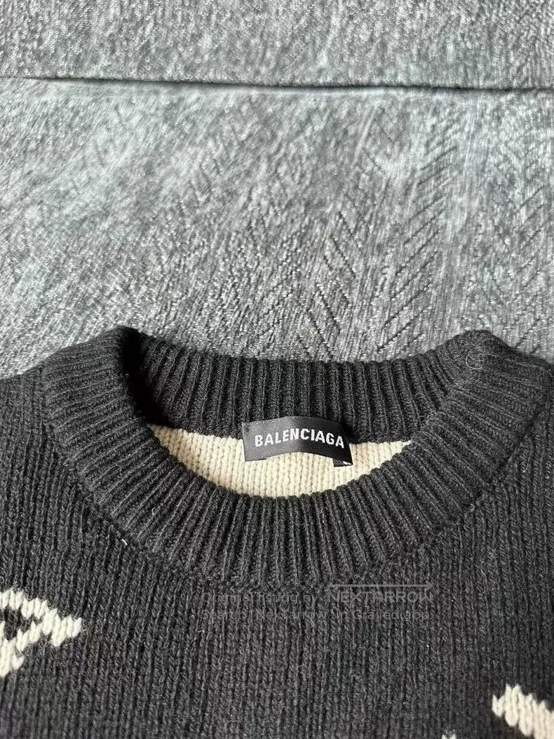 Balenciaga Black White Logo Sweater.