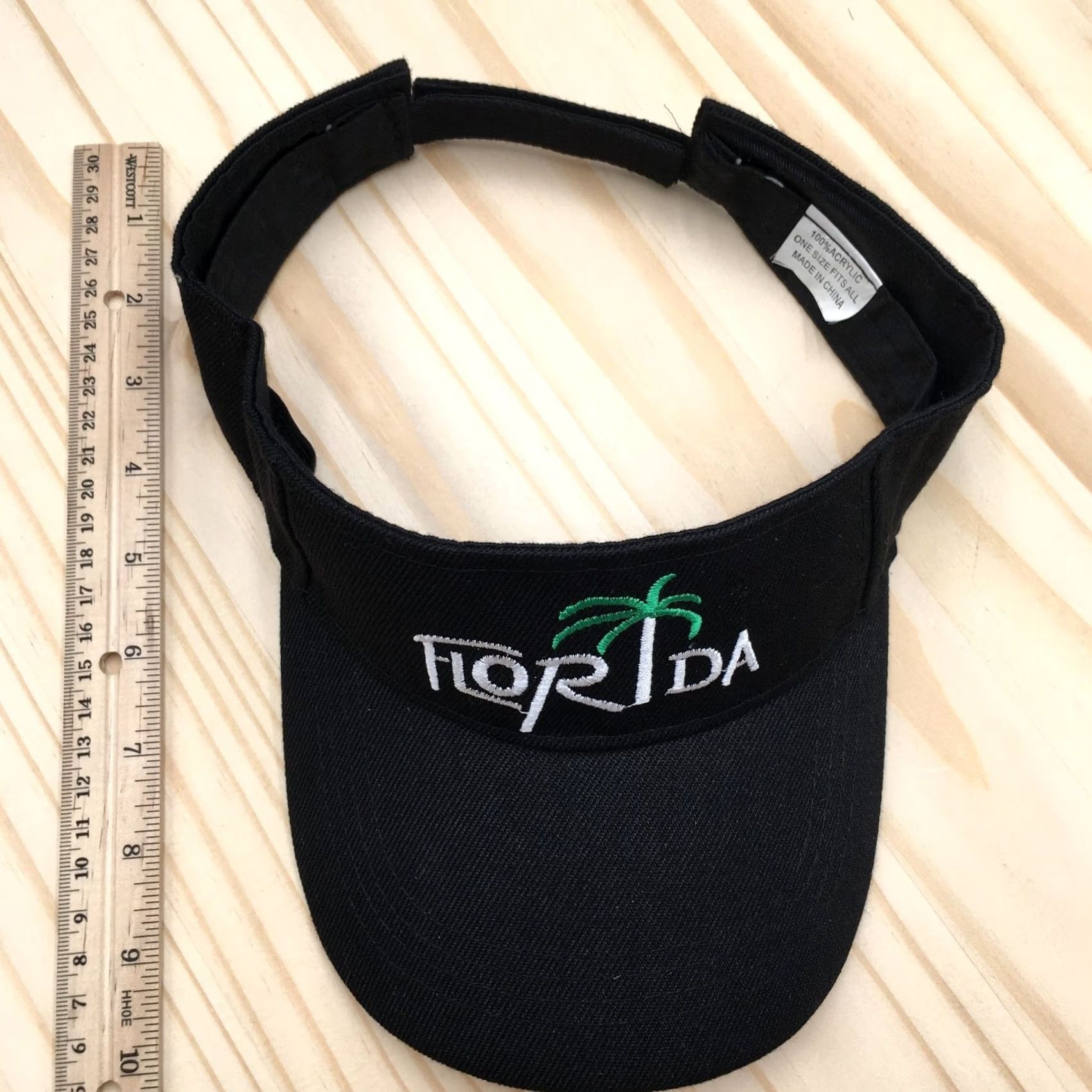 Logo 7 Florida Visor Hat Mens Black One Size Adjustable Curved Brim Embroidered Logo Size ONE SIZE - 3 Thumbnail