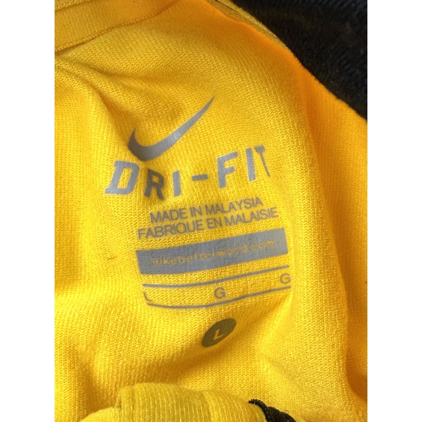 Nike Nike Dri-FIT Pullover Womens Large Yellow 1/4 Zip Long Sleeve Top Size L / US 10 / IT 46 - 6 Thumbnail