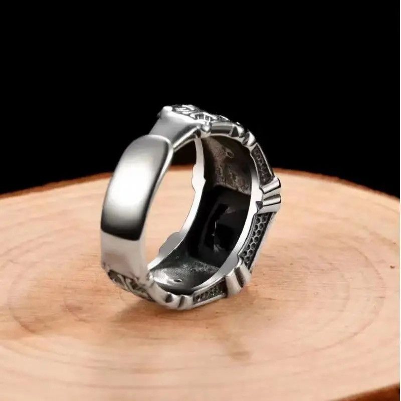 Jewelry × Vintage Vintage Silver Plated Black Zircon Virgin Mary Ring Size ONE SIZE - 4 Thumbnail