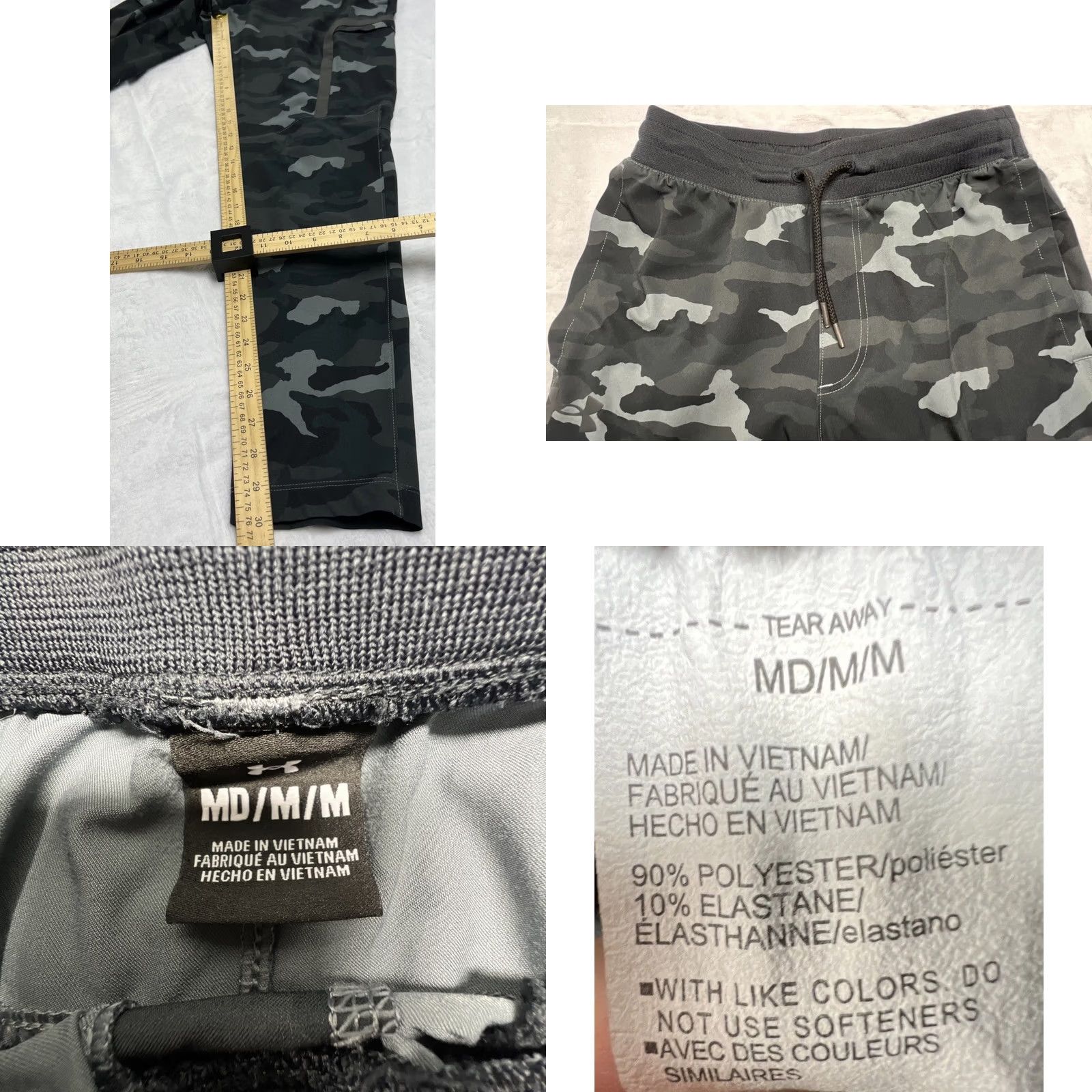 Under Armour Under Armour Camo Jogger Pants Men M Athletic Stretch Drawstring Camouflage Gray Tapered Activewear Size US 31 - 8 Thumbnail