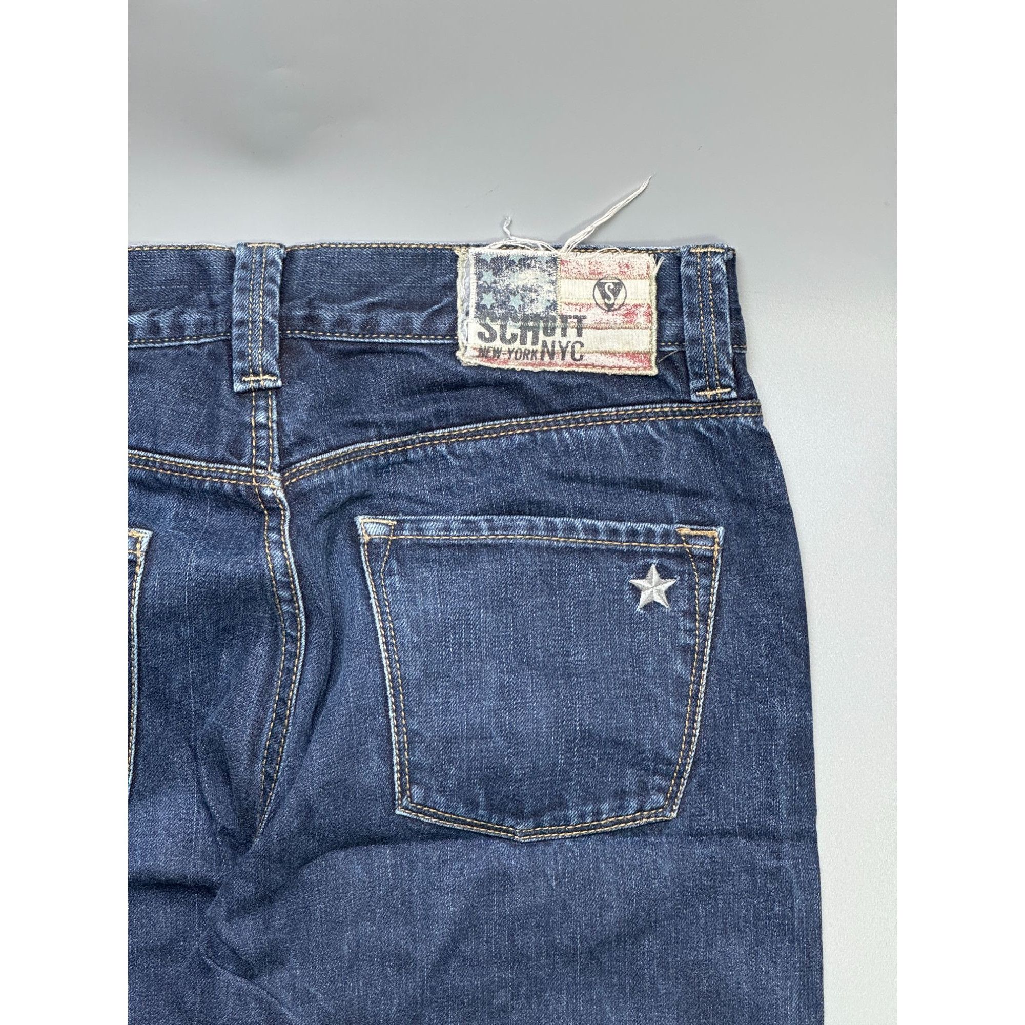 Schott Schott One Star Dark Denim Jeans Pants (Y1138) Size US 31 - 13 Thumbnail