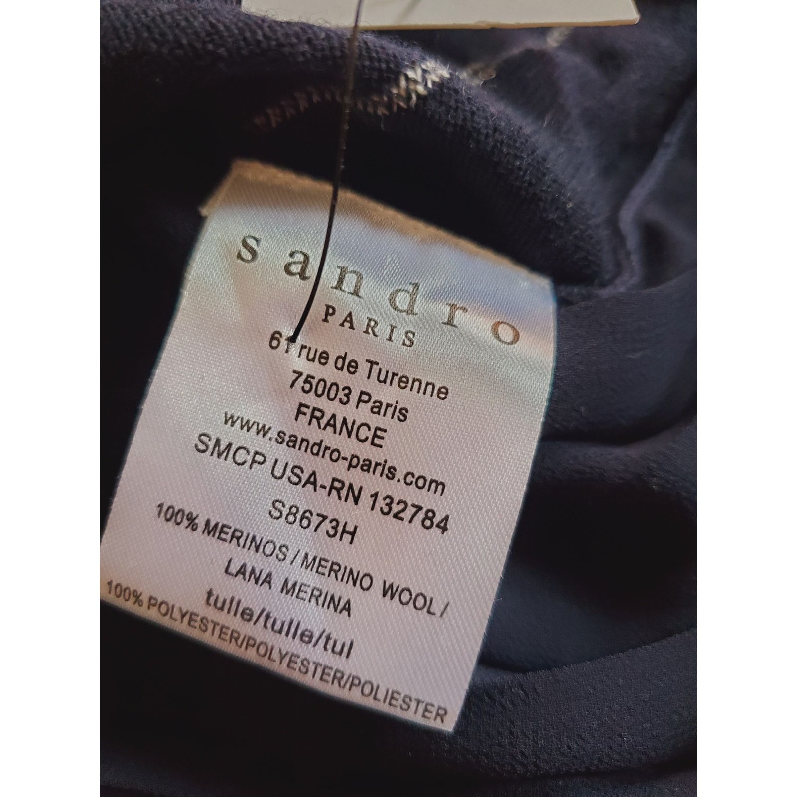 Sandro Sandro Blue Knit Sheer Back Pullover Crew Neck Sweater M Size M / US 6-8 / IT 42-44 - 5 Thumbnail
