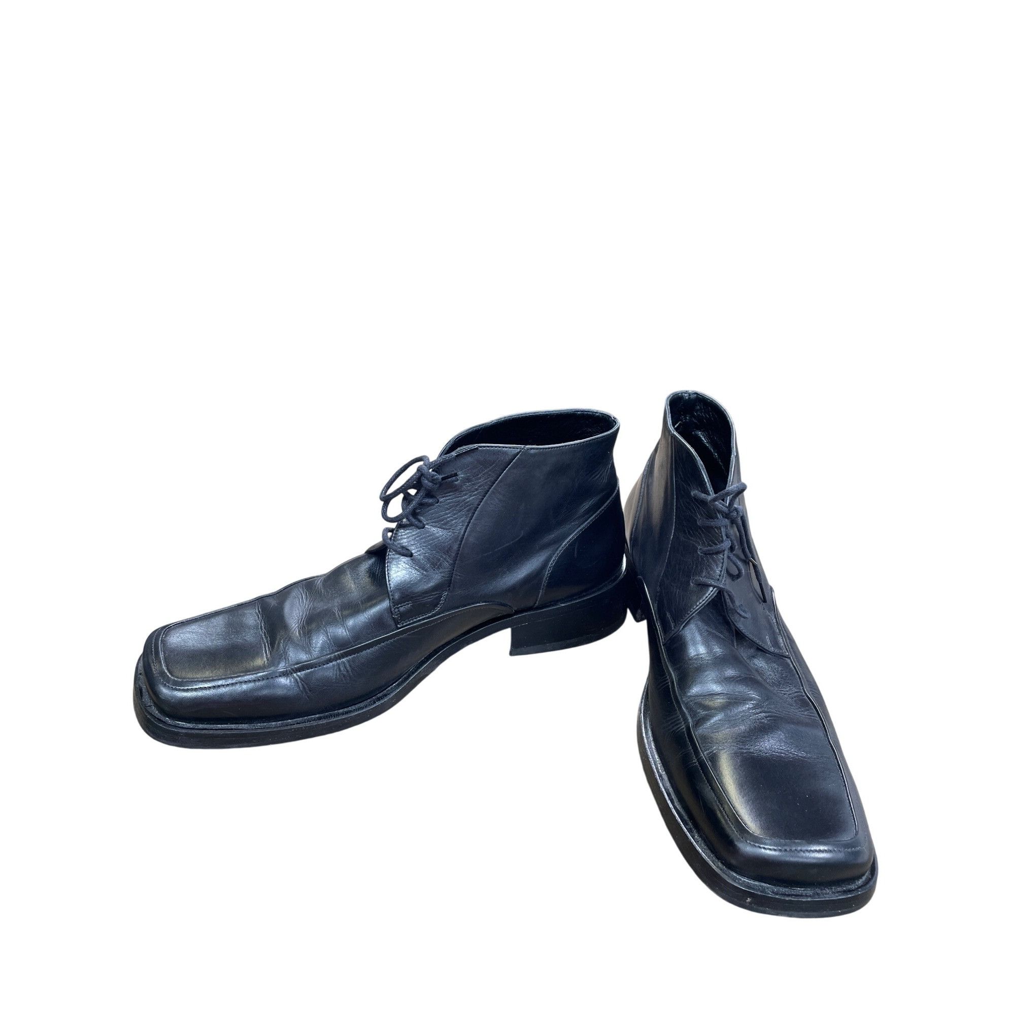 Pierre Cardin Pierre Cardin Mens Black Leather Ankle Chukka Boots Size 12 Size US 12 / EU 45 - 2 Thumbnail