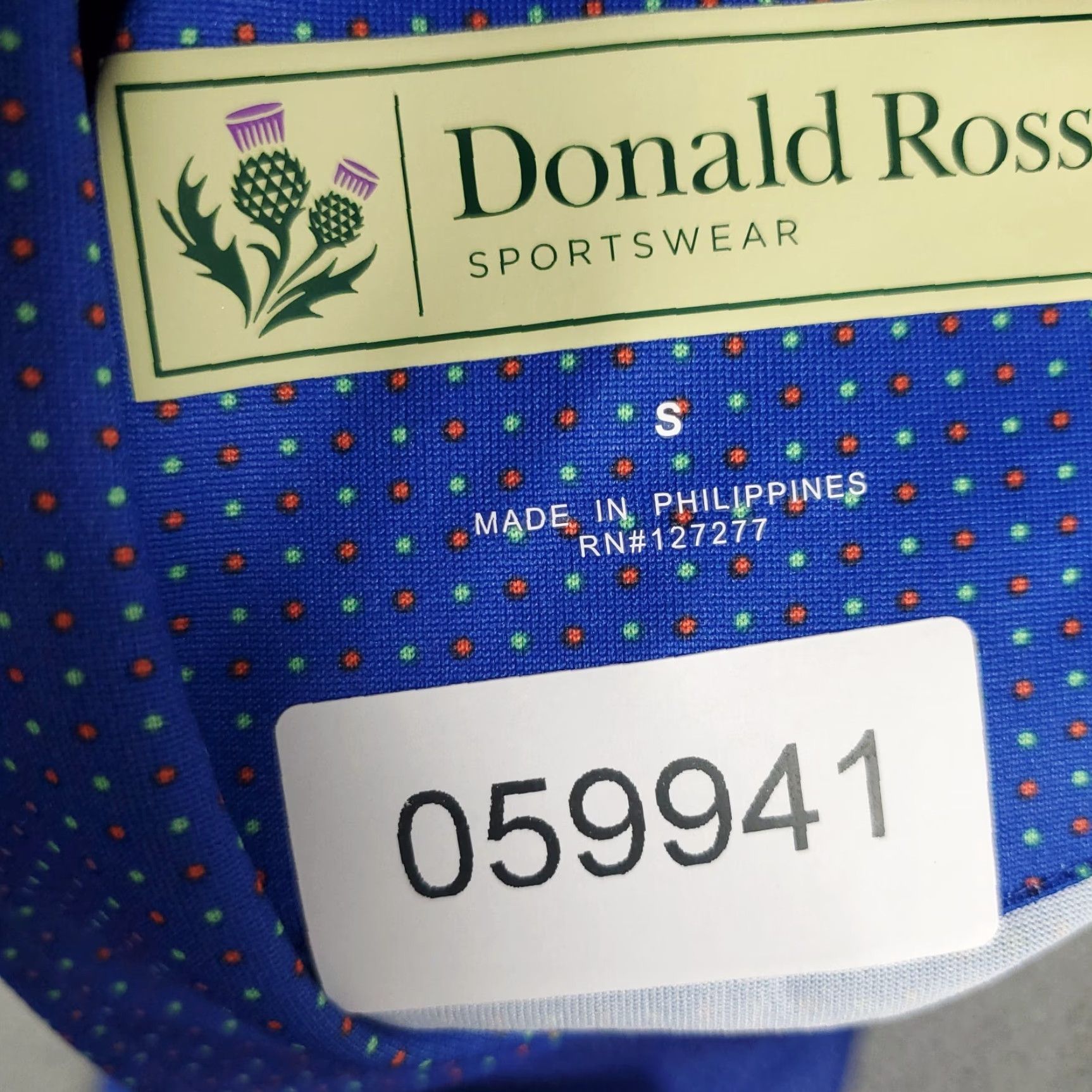 Vintage Donald Ross Polo Shirt Mens Size Small Blue Micro Dot Golf Short Sleeve Size US S / EU 44-46 / 1 - 7 Thumbnail