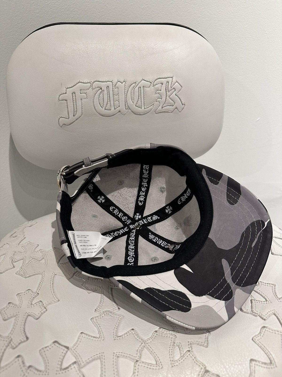 Chrome Hearts Chrome Hearts Snow Camo Leather Hat Size ONE SIZE - 2 Thumbnail