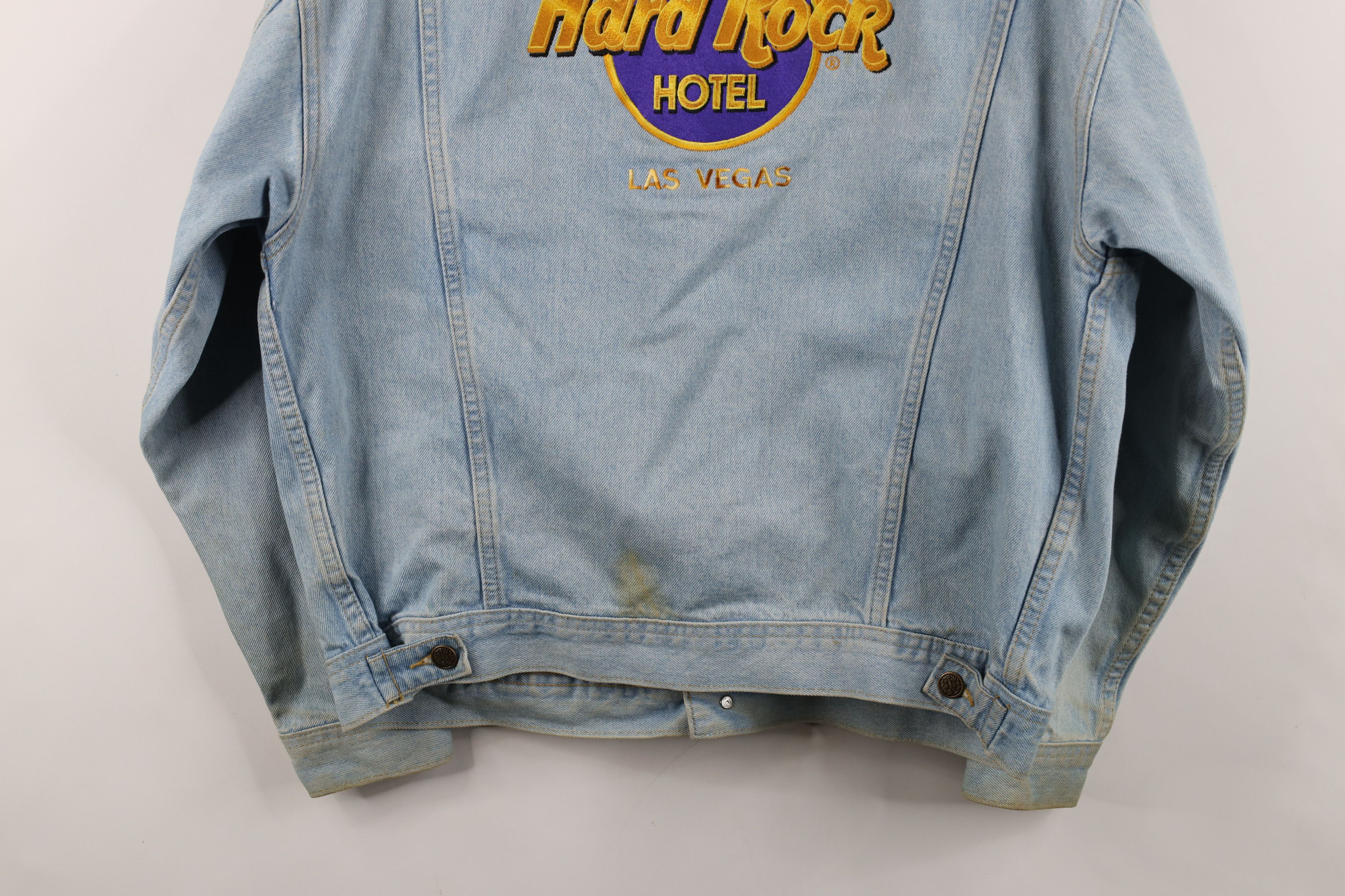 Hard Rock Cafe Vintage 90s Hard Rock Cafe Las Vegas Denim Trucker Jacket Size US L / EU 52-54 / 3 - 15 Thumbnail
