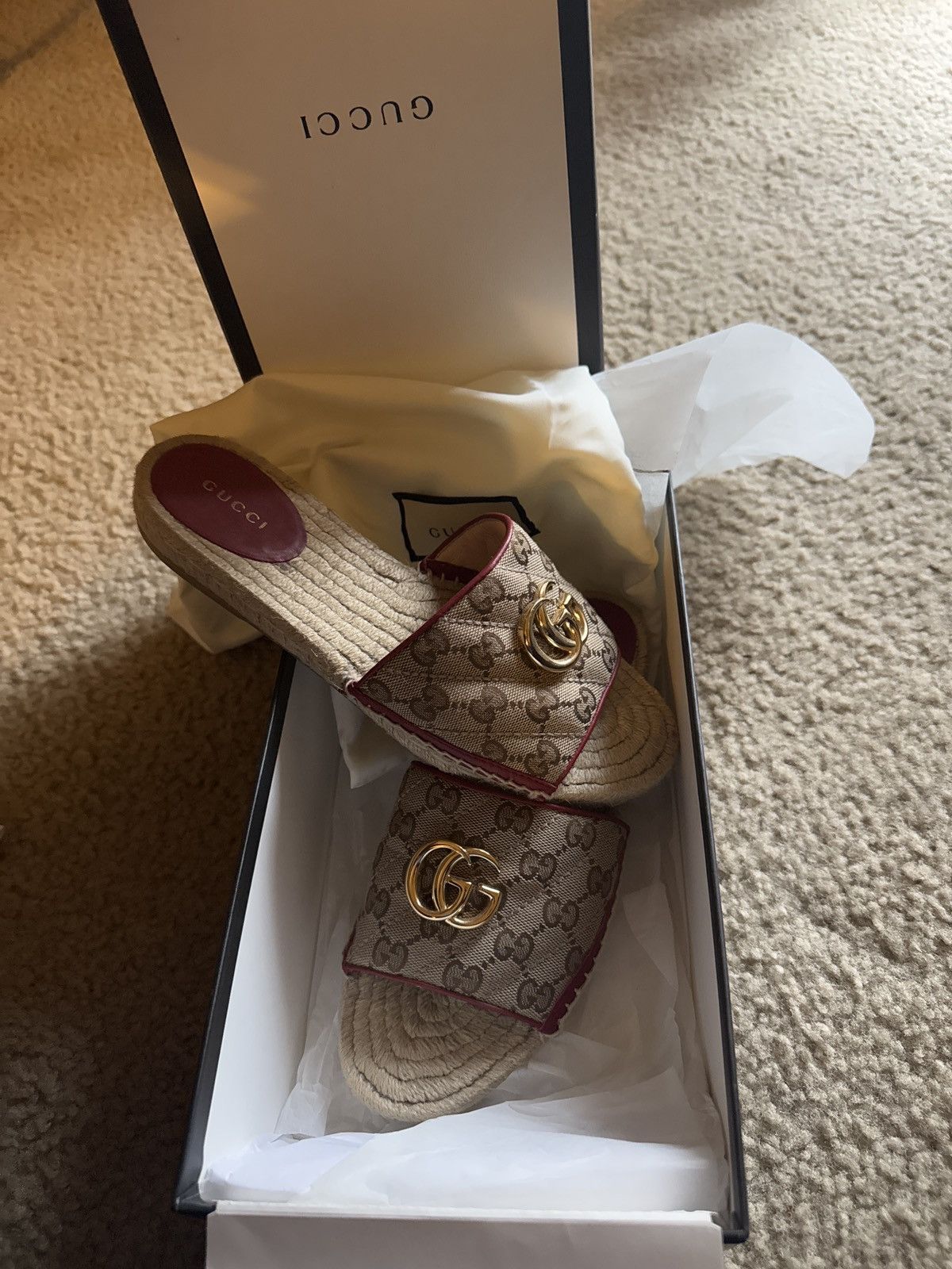 Gucci Gucci beige canvas espadrilles Size US 8 / IT 38 - 3 Thumbnail
