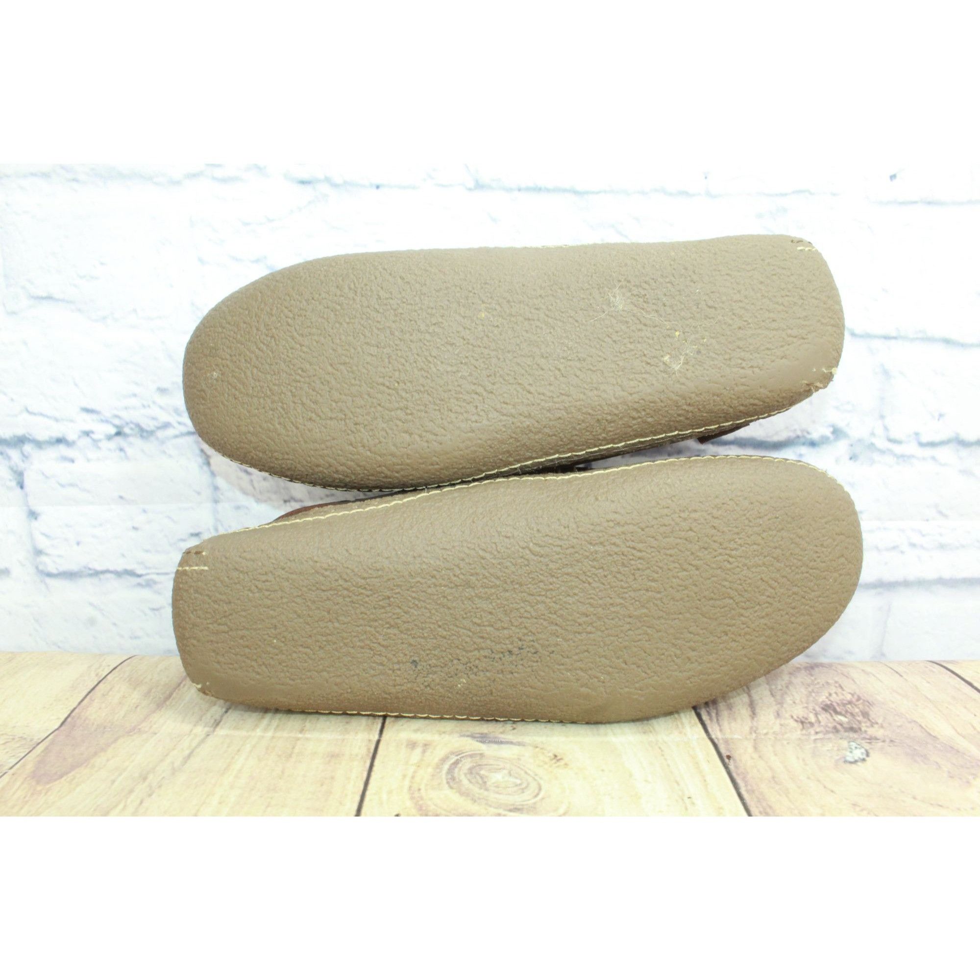 L.L. Bean LL Bean Men's Brown Leather Handsewn Flannel Lined Slippers Size US 10 / EU 43 - 9 Thumbnail