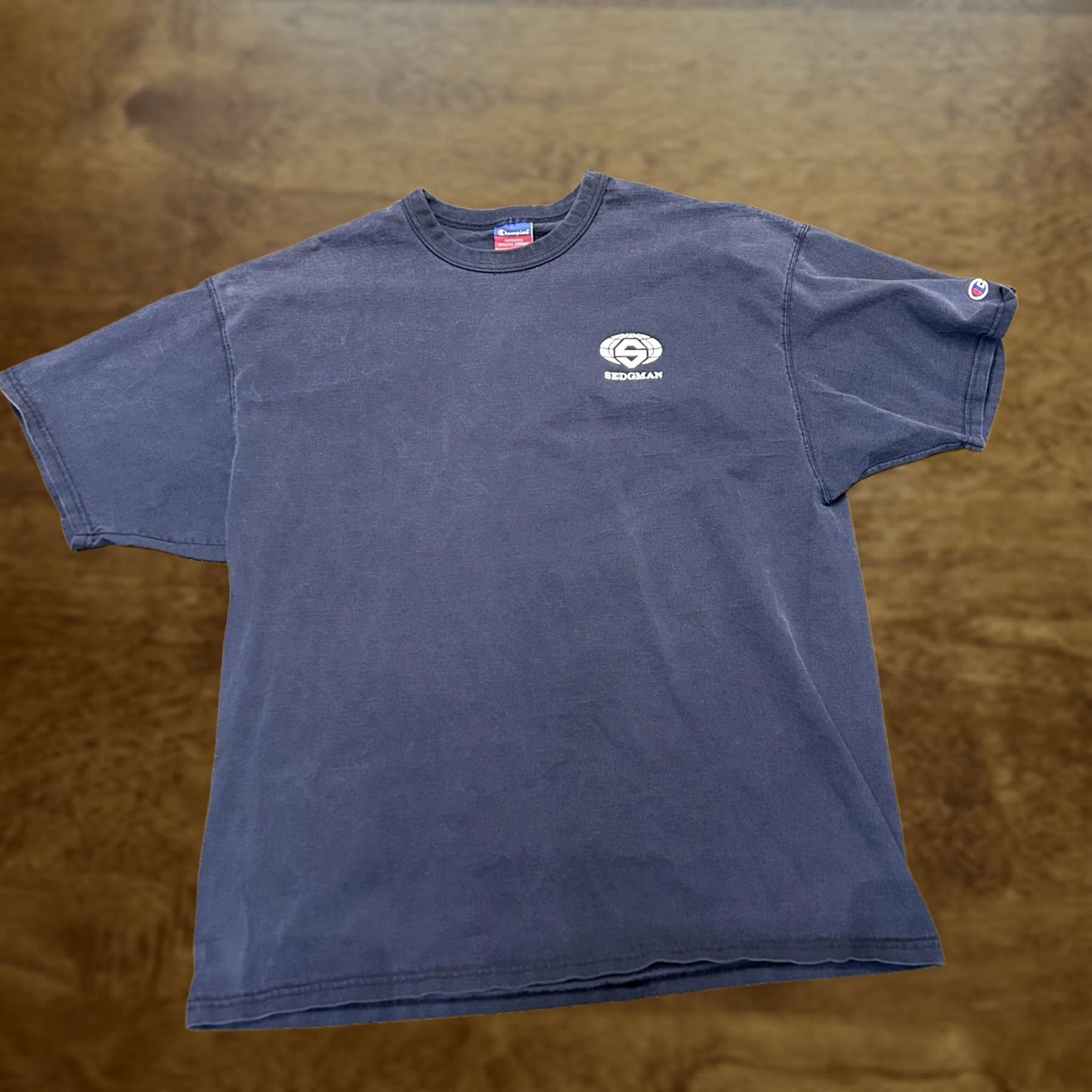 Champion Champion Shirt Mens XL Blue Navy Sedgman Logo Short Sleeve Crewneck Tee Size US XL / EU 56 / 4 - 1 Thumbnail