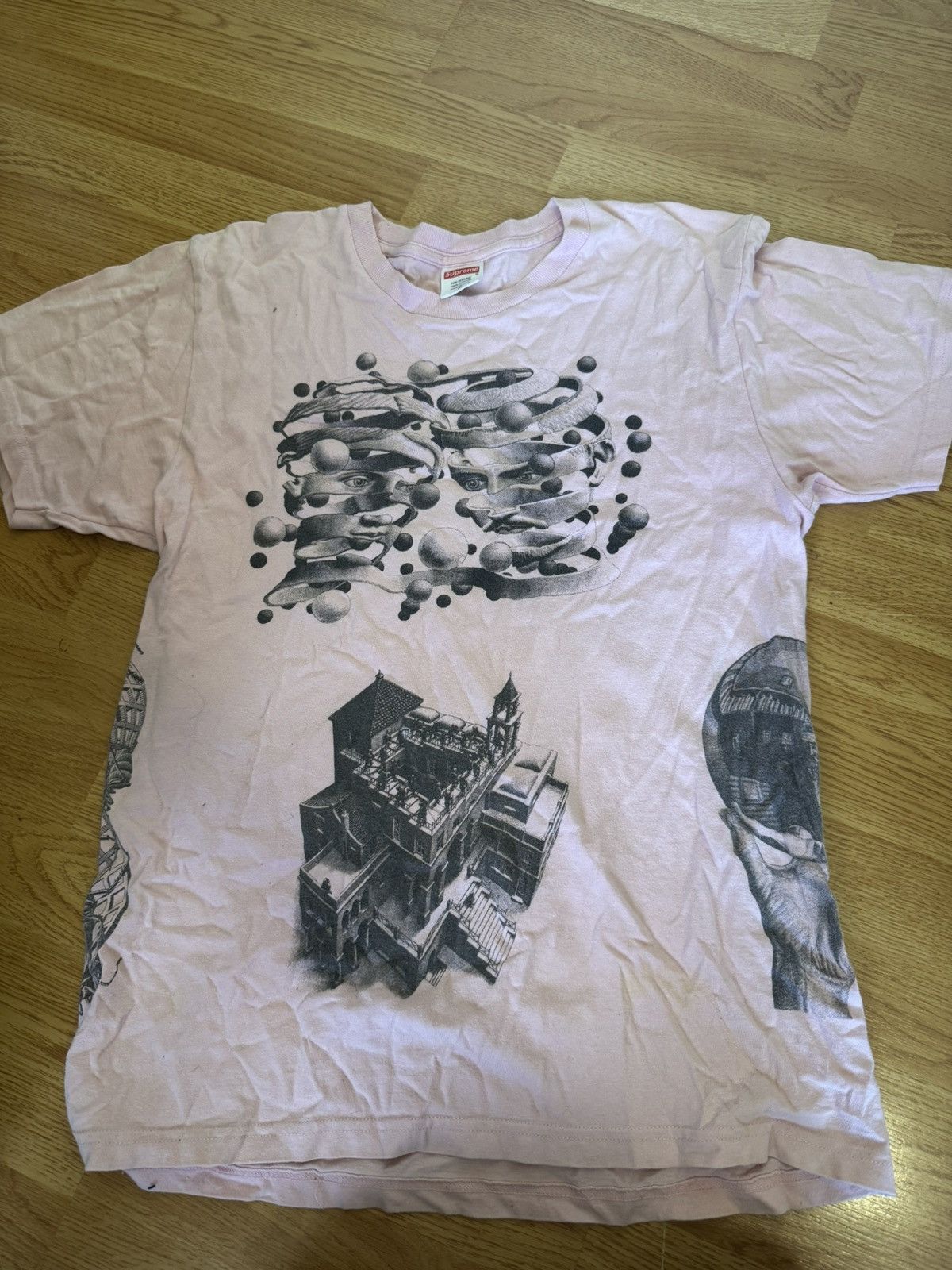 トップス Supreme M.C. Escher Collage Tee XL size Supreme MC Esher Collage Tee Pink Men's - SS17 - US