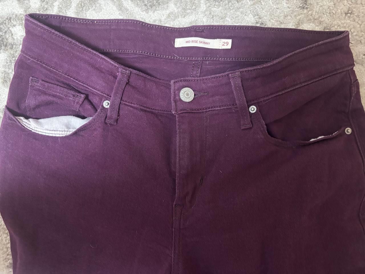 Levi's Levi’s 811 Skinny Jeans Women W29 L30 Plum Purple Size 29" - 3 Thumbnail