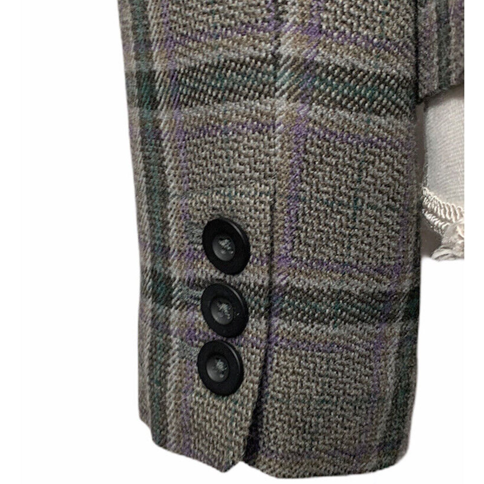 Mossimo Womens Mossimo Gray Purple Plaid Lined Wool Blend Blazer M Size M / US 6-8 / IT 42-44 - 7 Thumbnail