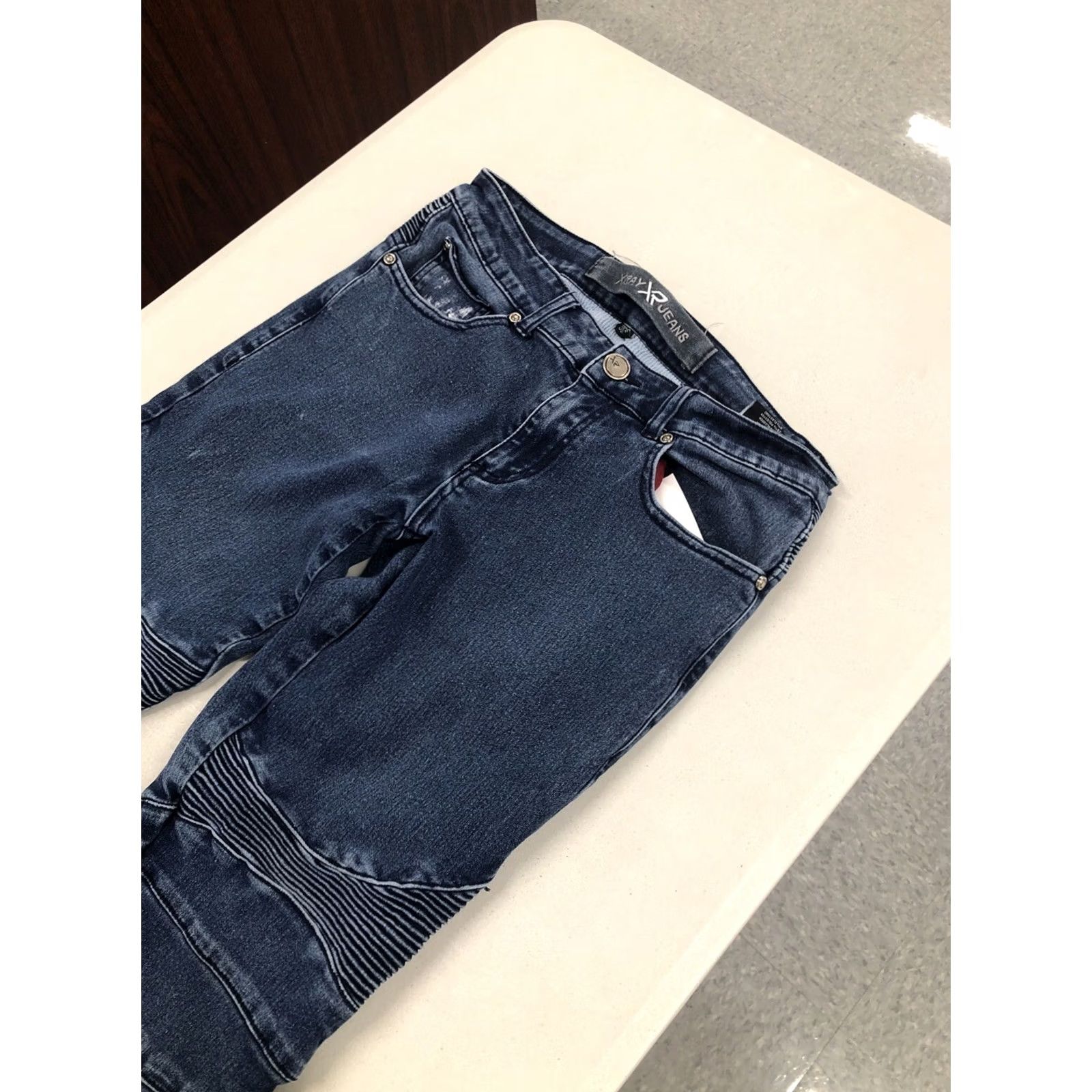 Vintage XRAY Jeans Skinny stretch Denim Pants Motorcycle Biker Moto Tapered Mens 30x28 Denim Blue Slim 5-Pocket Zip Low Rise Size US 30 / EU 46 - 2 Thumbnail