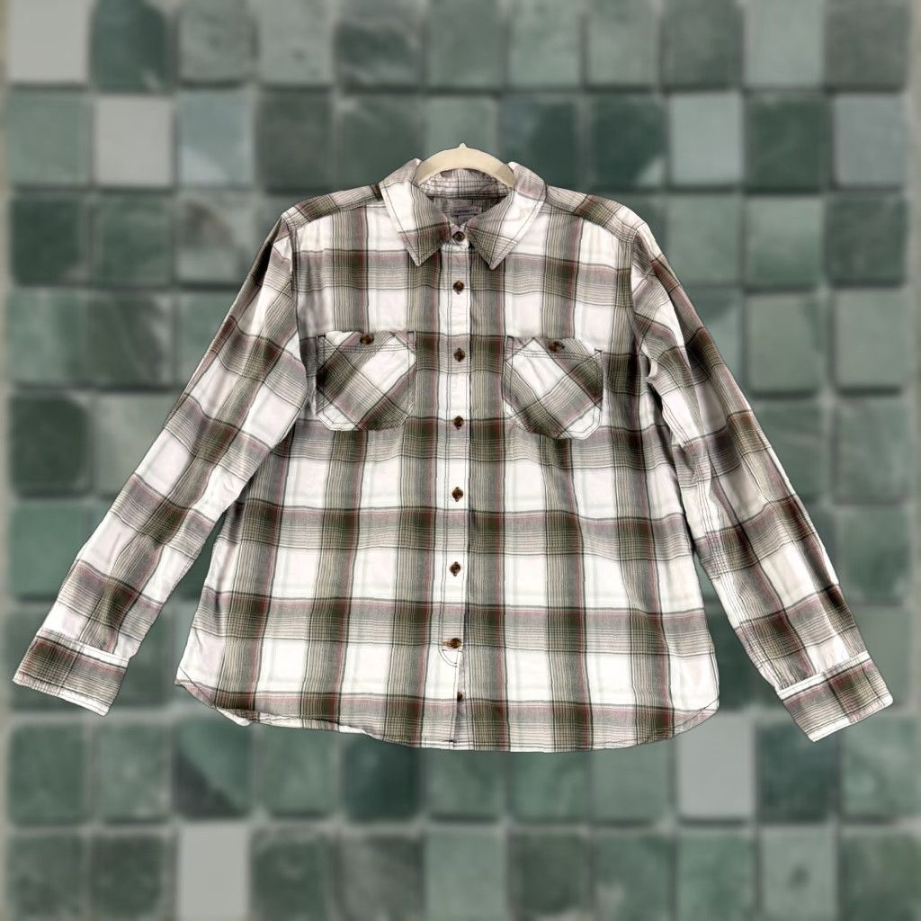 Carhartt Carhartt Huron Button-Up Shirt Womens Large Green Plaid Long Sleeve Collared Size L / US 10 / IT 46 - 1 Thumbnail