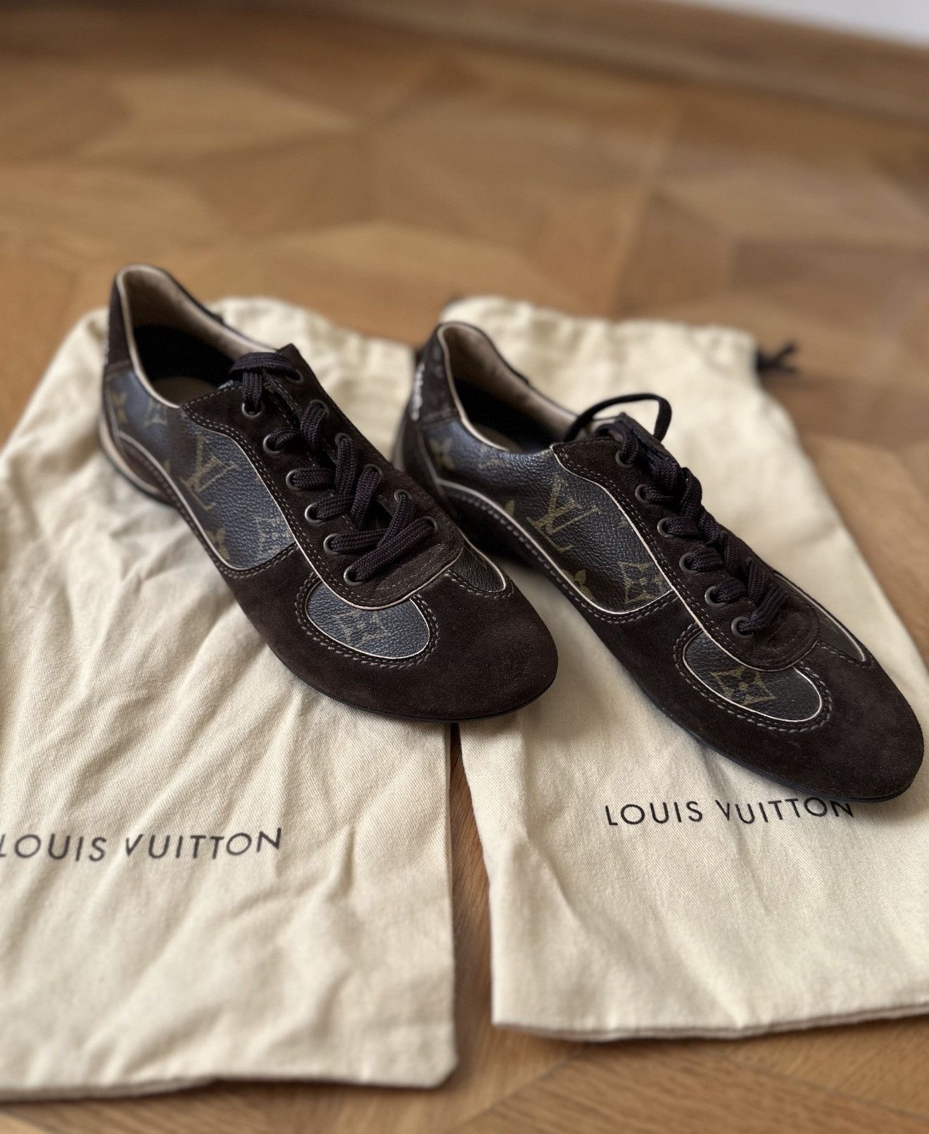 Louis Vuitton LOUIS VUITTON 2009 Monogram Low Profile Sneakers Trainers Lv Size US 5.5 / IT 35.5 - 3 Thumbnail