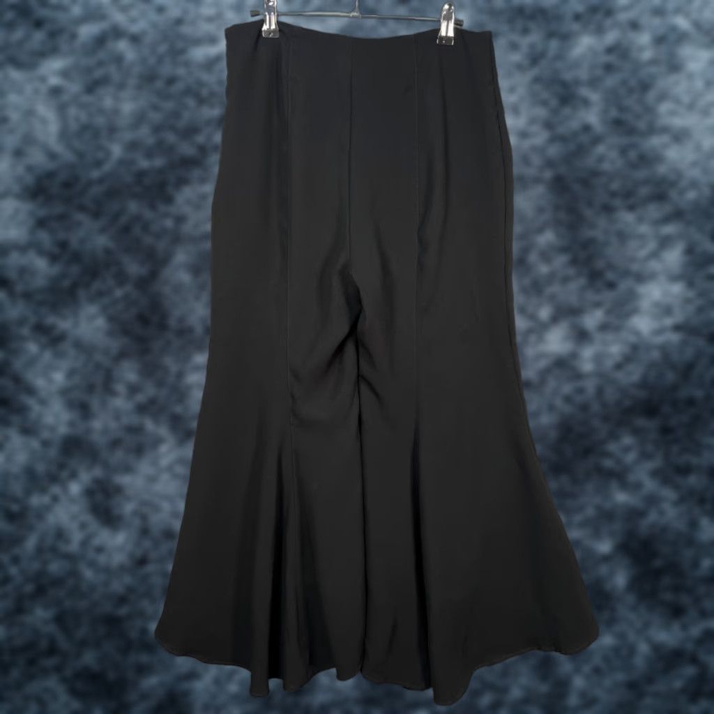 Anthropologie Anthropologie Womens 10 Black High-Low Flared Wide-Leg Trousers Pants Womens Black Flared Wide-Leg Pants 10 Size 32" / US 10 / IT 46 - 1 Thumbnail