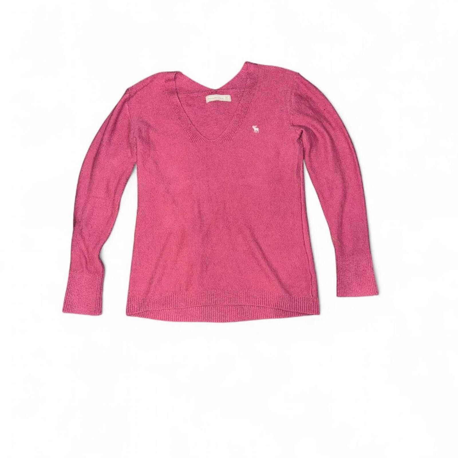 Abercrombie & Fitch Y2K Pink Abercrombie & Fitch V-neck Sweater Size M / US 6-8 / IT 42-44 - 3 Thumbnail