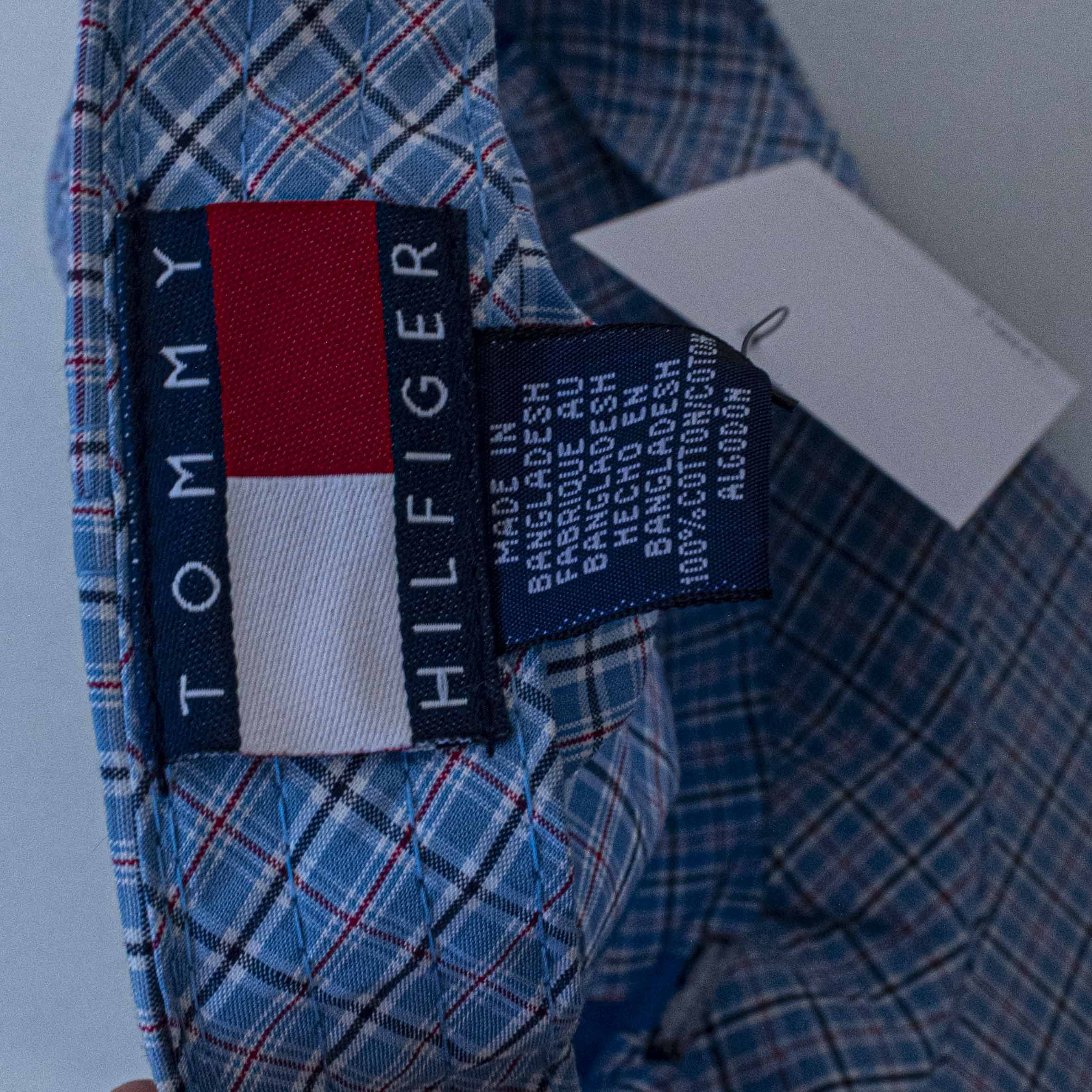 Tommy Hilfiger Tommy Hilfiger Plaid Hat Flag Logo Leather Strapback 90s Size ONE SIZE - 9 Thumbnail