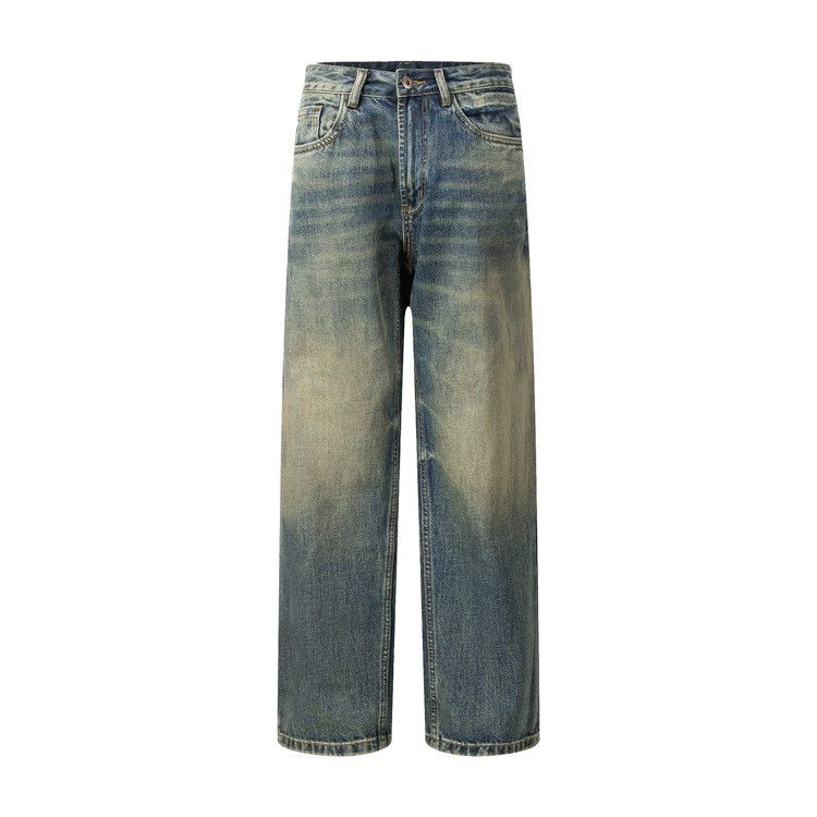Vintage Men's street gradient distressed casual loose washed jeans Size US 32 / EU 48 - 1 Thumbnail