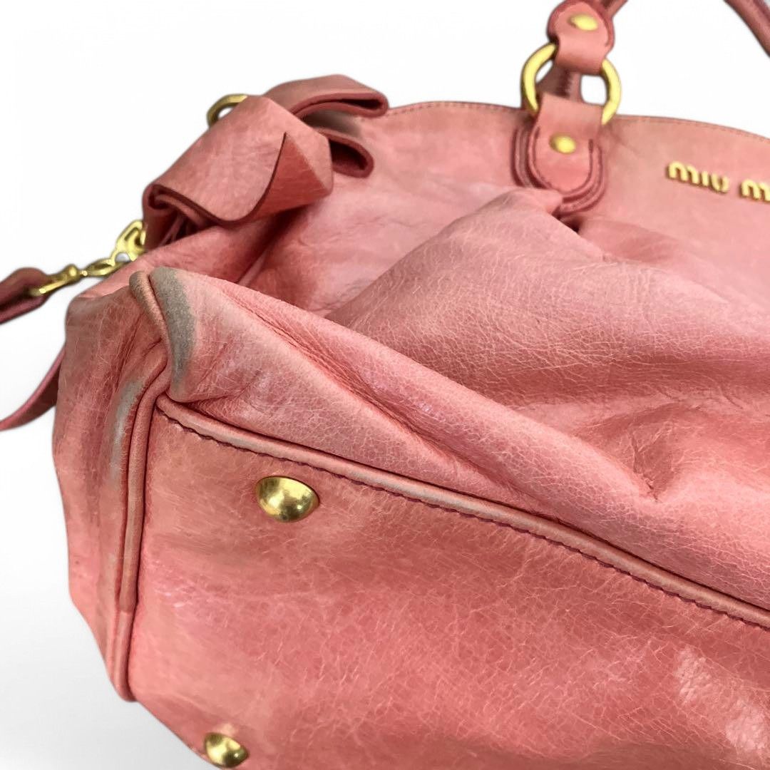 Miu Miu Miu Miu - Ribbon Vitello Rose Pink Handbag Leather Shoulder Size ONE SIZE - 5 Thumbnail