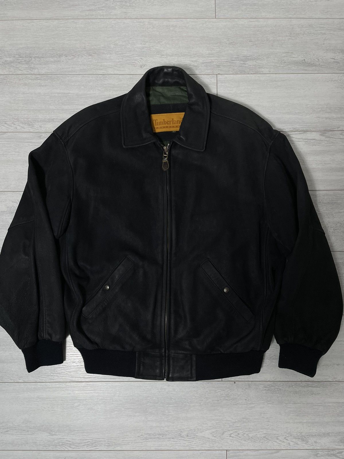 Timberland × Vintage Timberland Leather Black Bomber Weather-gear Size US L / EU 52-54 / 3 - 18 Thumbnail