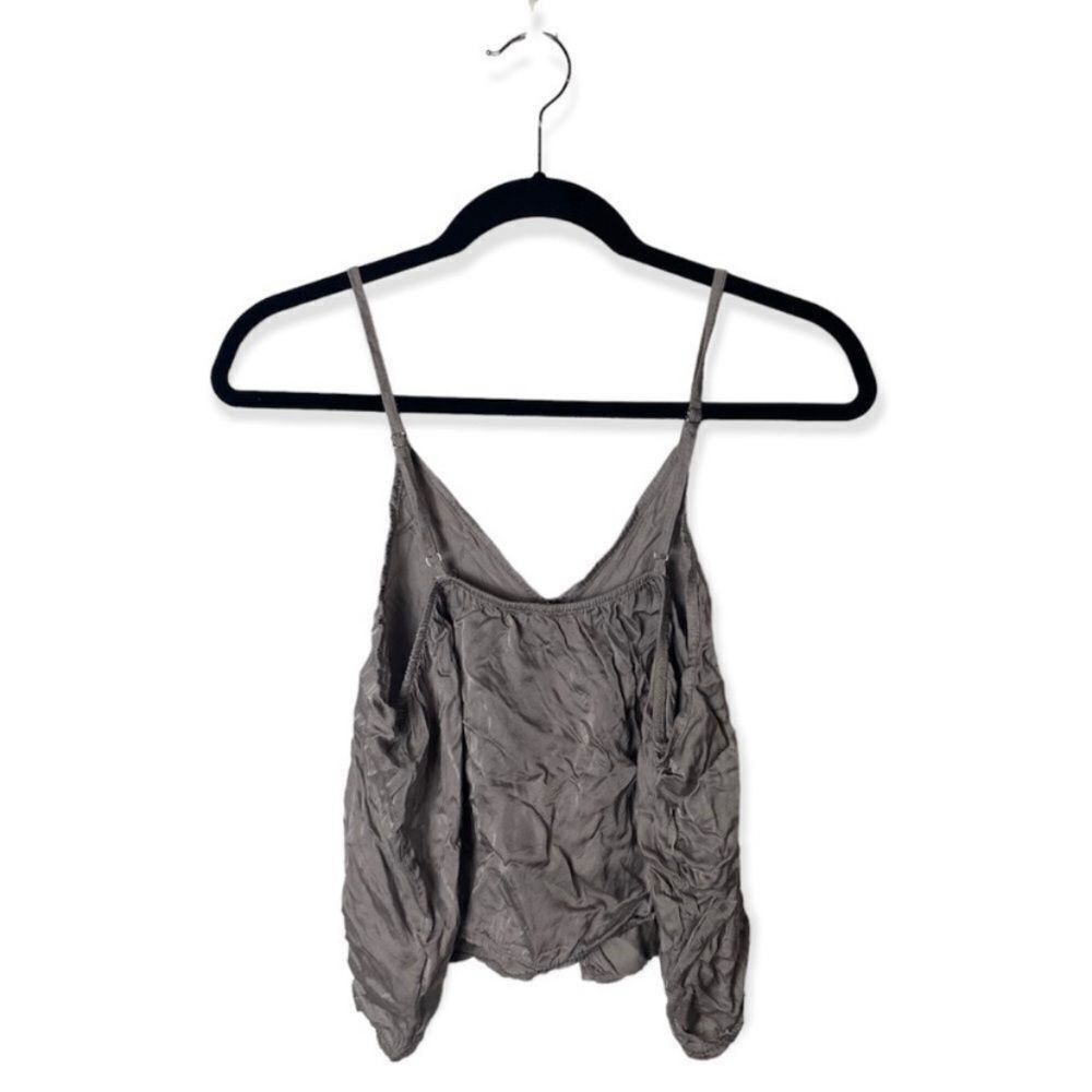 Other Don’t Ask Why Gray Button Front Crop Top Size OS Spaghetti S Size ONE SIZE - 3 Thumbnail
