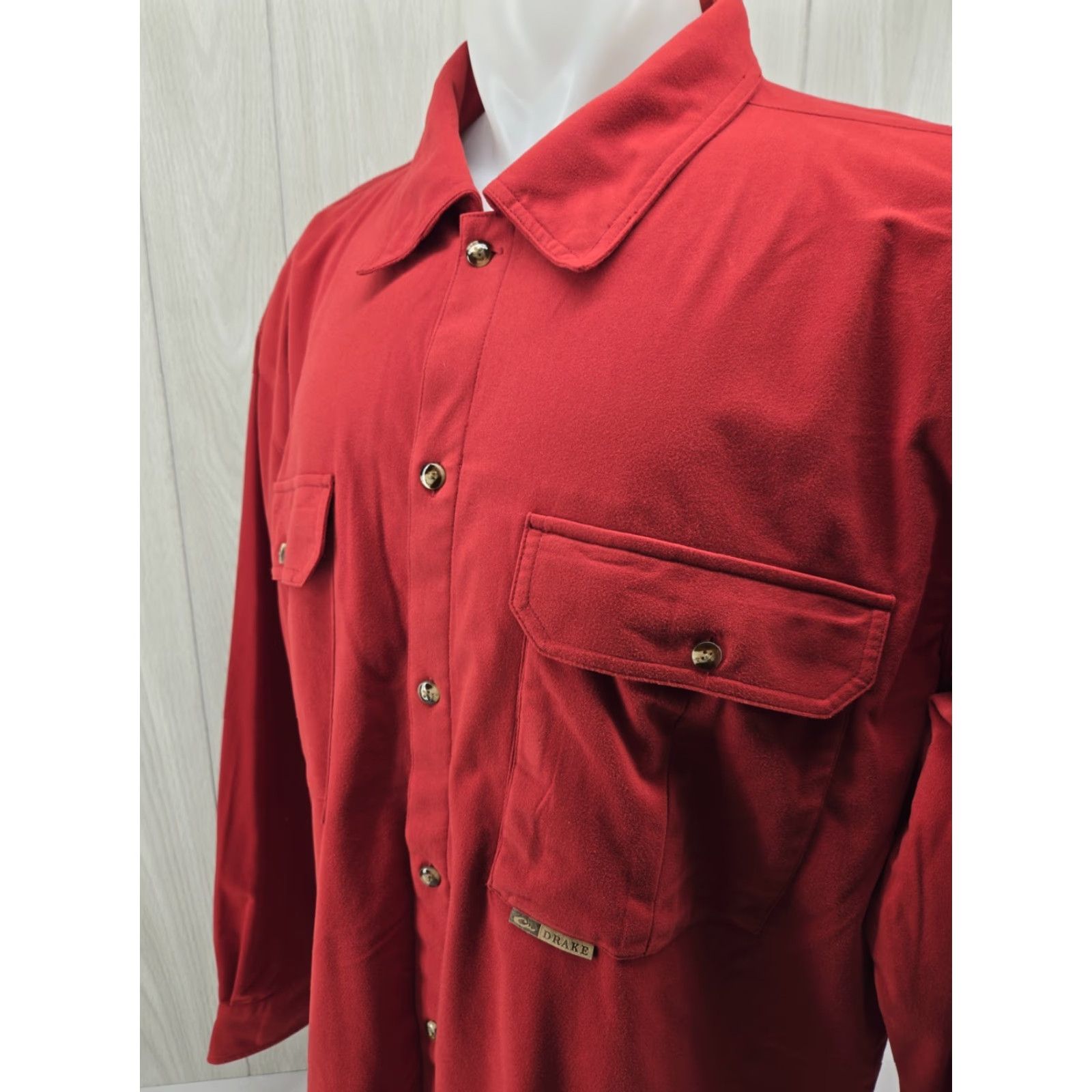 Vintage Drake Waterfowl Flannel Shirt Mens 2XL Red Polyester Button-Up Long Sleeve Casual Vintage: No Size US XXL / EU 58 / 5 - 4 Thumbnail