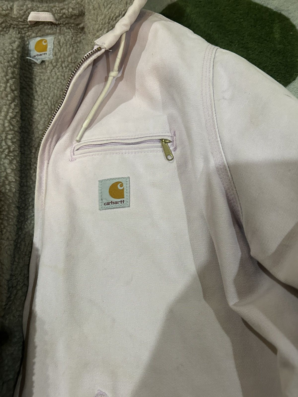 Carhartt Carhartt WJ141 532 Light Pink Canvas Sherpa Lined Jacket XL Size XL / US 12-14 / IT 48-50 - 2 Thumbnail