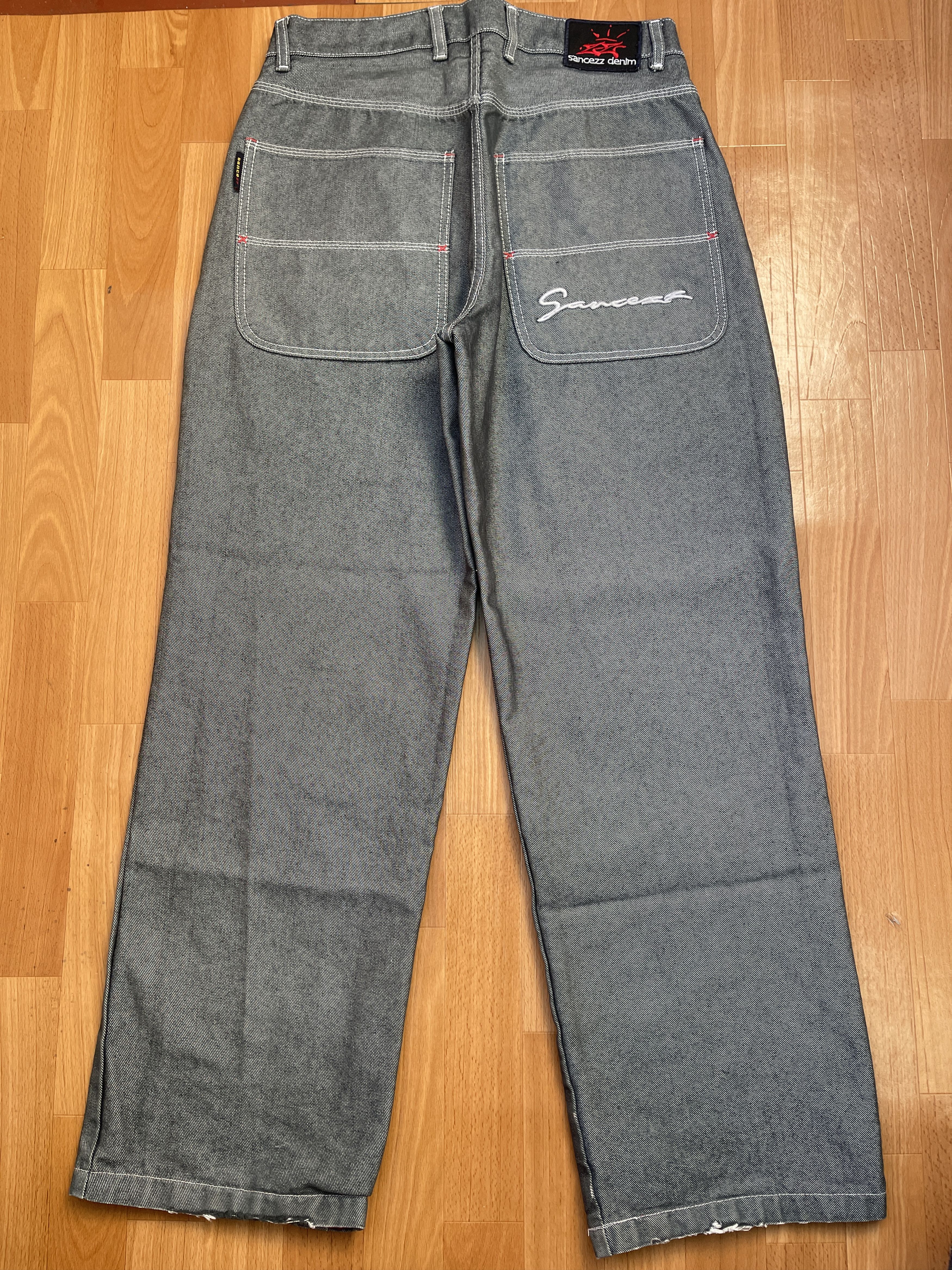 Other Sancezz jeans, shiny, vintage baggy, silver, metallic Y2K 32 Size US 32 / EU 48 - 2 Thumbnail