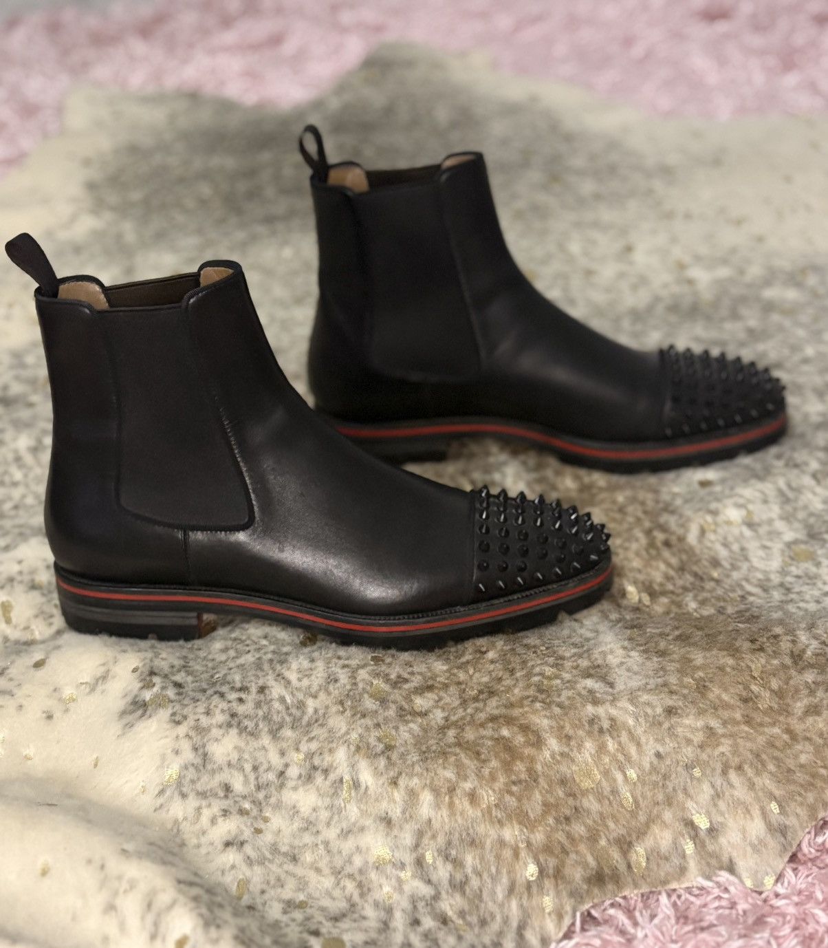 Christian Louboutin Christian Louboutin melon spiked toe cap Chelsea boots Size US 10 / EU 43 - 1 Thumbnail