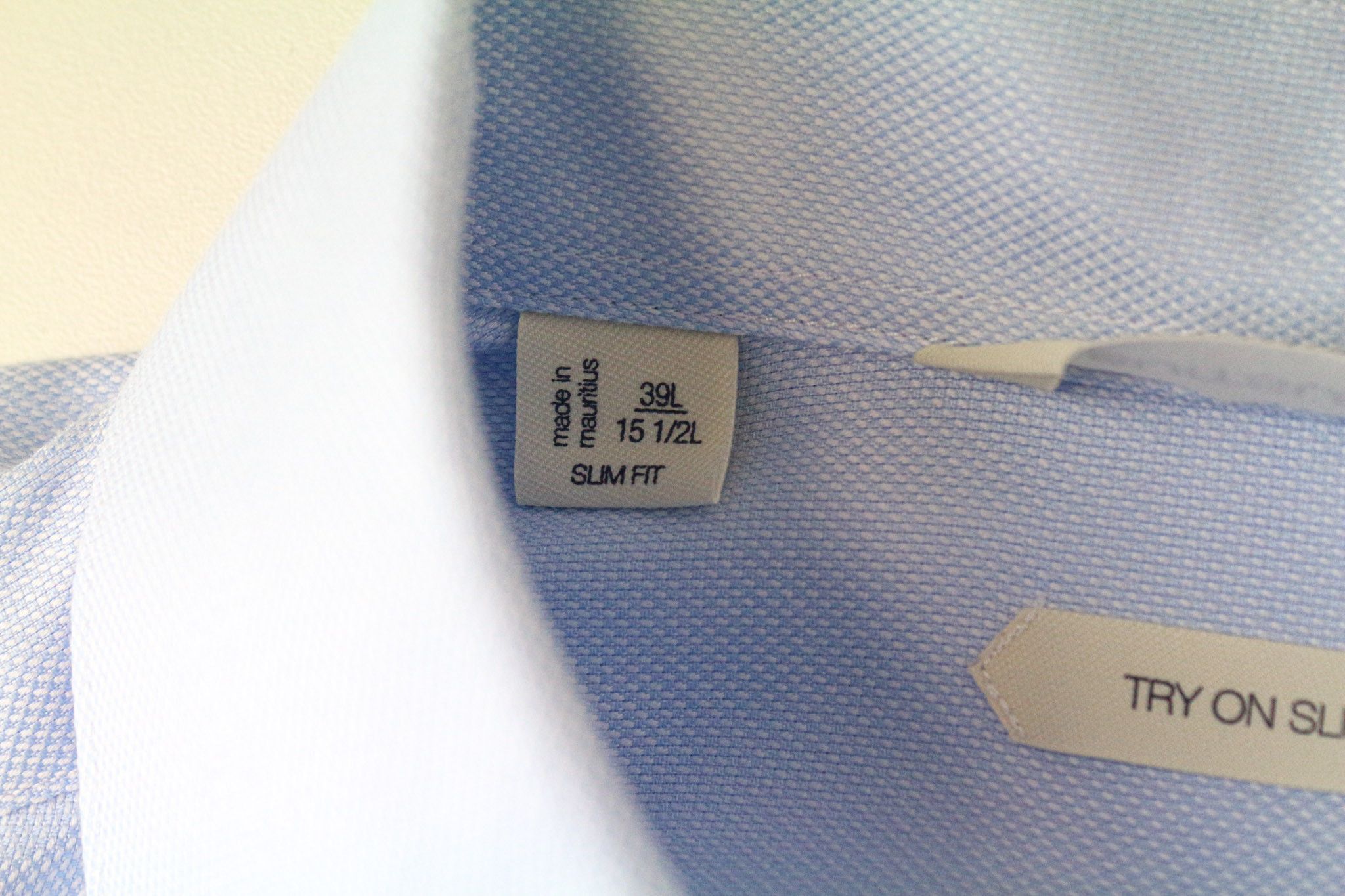 Suitsupply 39L/15 1/2L Slim Blue Cotton Cutaway Twill Shirt 78969 Size 40L - 5 Thumbnail