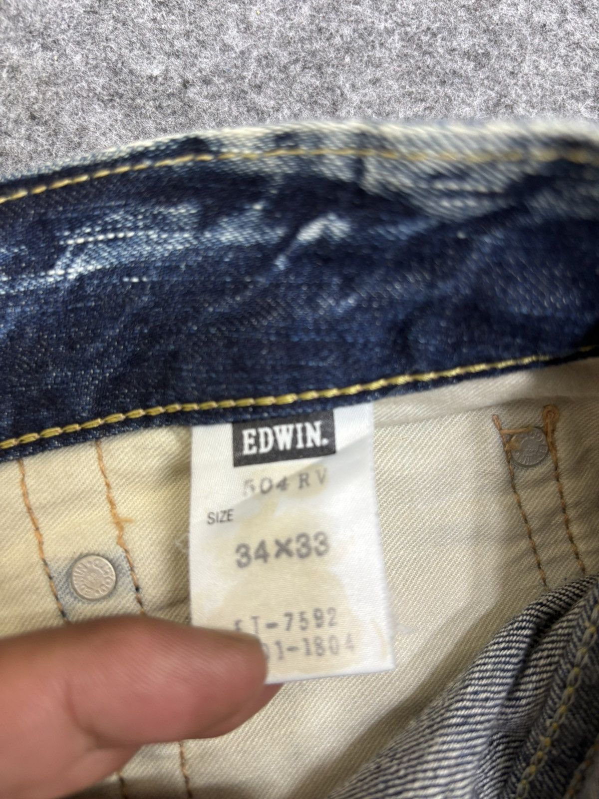 Edwin 💥90s Style💥Vintage Wide Edwin 504R Cool Fades Denim F606 Size US 37 - 19 Thumbnail
