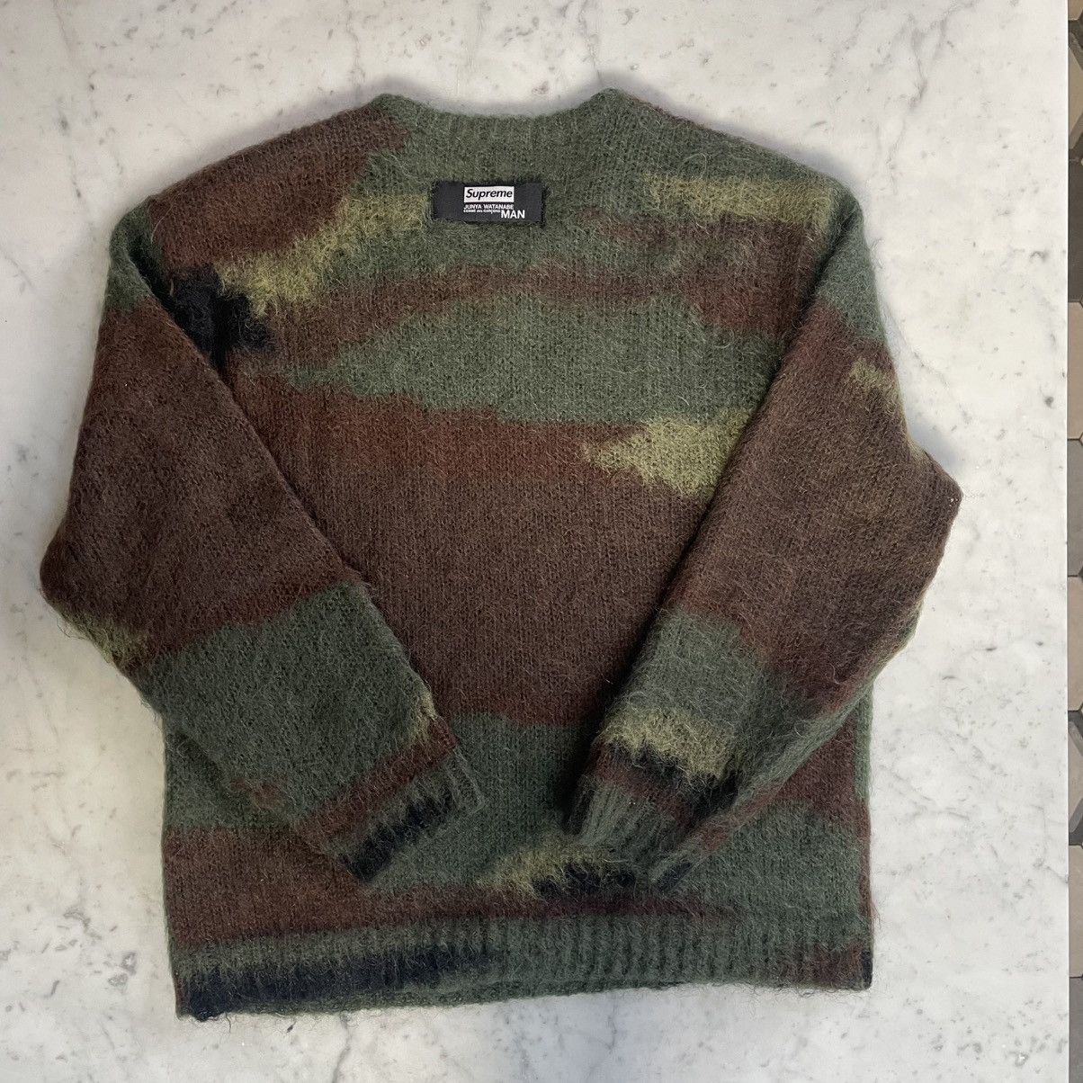 Junya Watanabe × Supreme Brushed camouflage mohair sweater Size US M / EU 48-50 / 2 - 3 Thumbnail