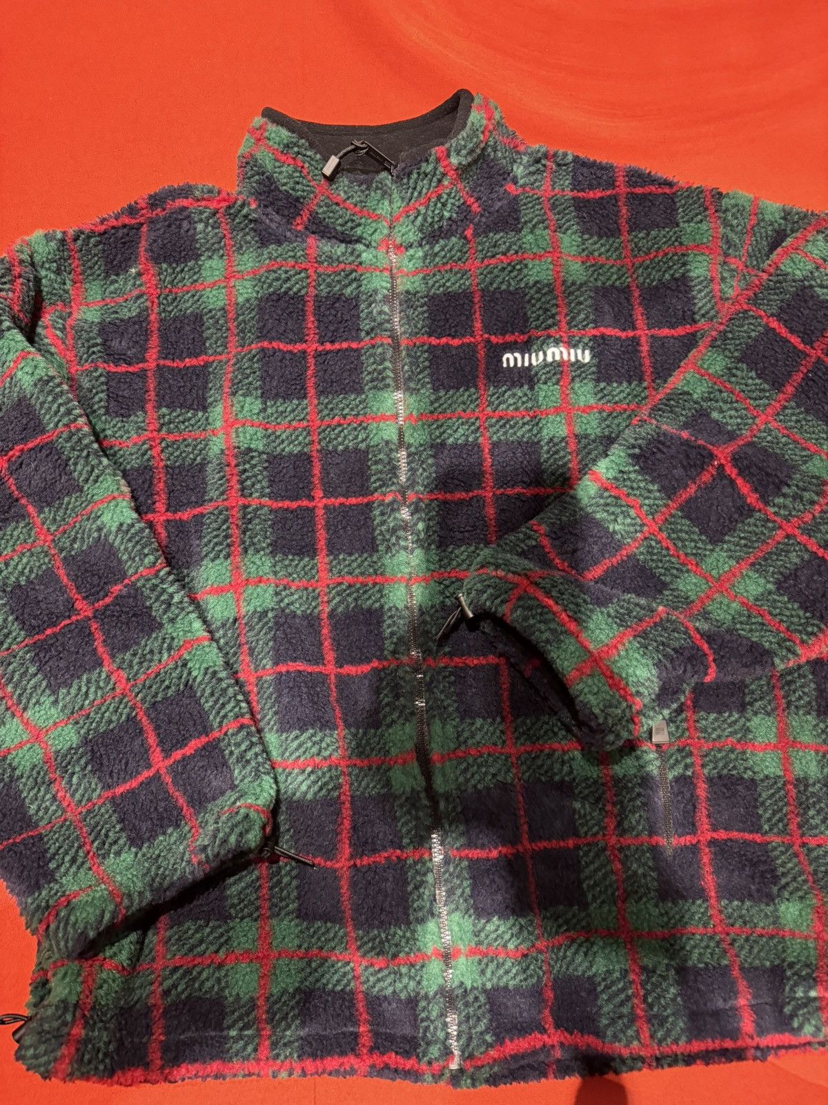 Miu Miu Checked Teddy Zipper Jacket Size US XL / EU 56 / 4 - 3 Thumbnail