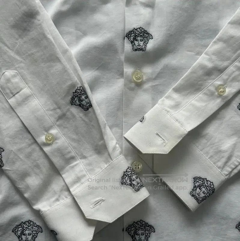 Versace Versace White Long Sleeve Embroidered Shirt . Size US S / EU 44-46 / 1 - 3 Thumbnail