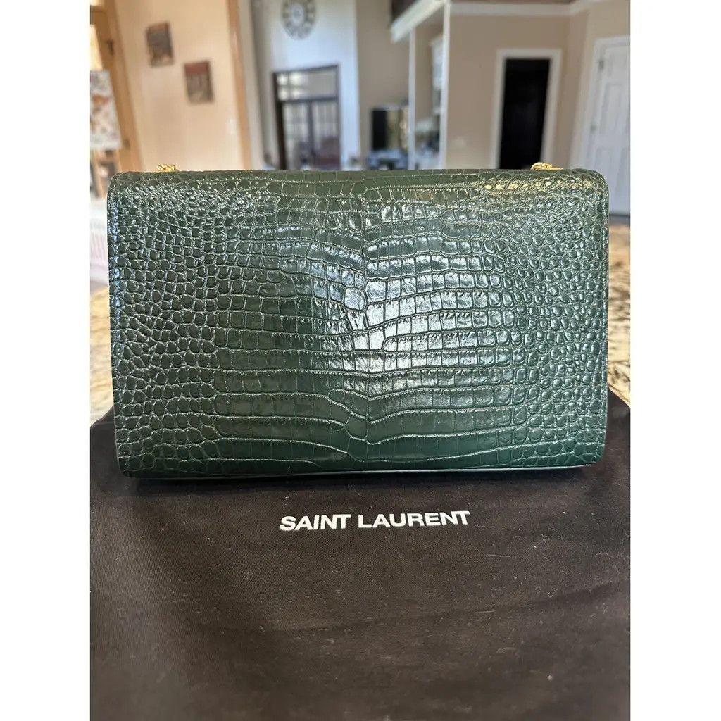 Saint Laurent Paris o1b1hav110724 Size: OS / Kate Medium Bag in Dark Green Size ONE SIZE - 8 Thumbnail